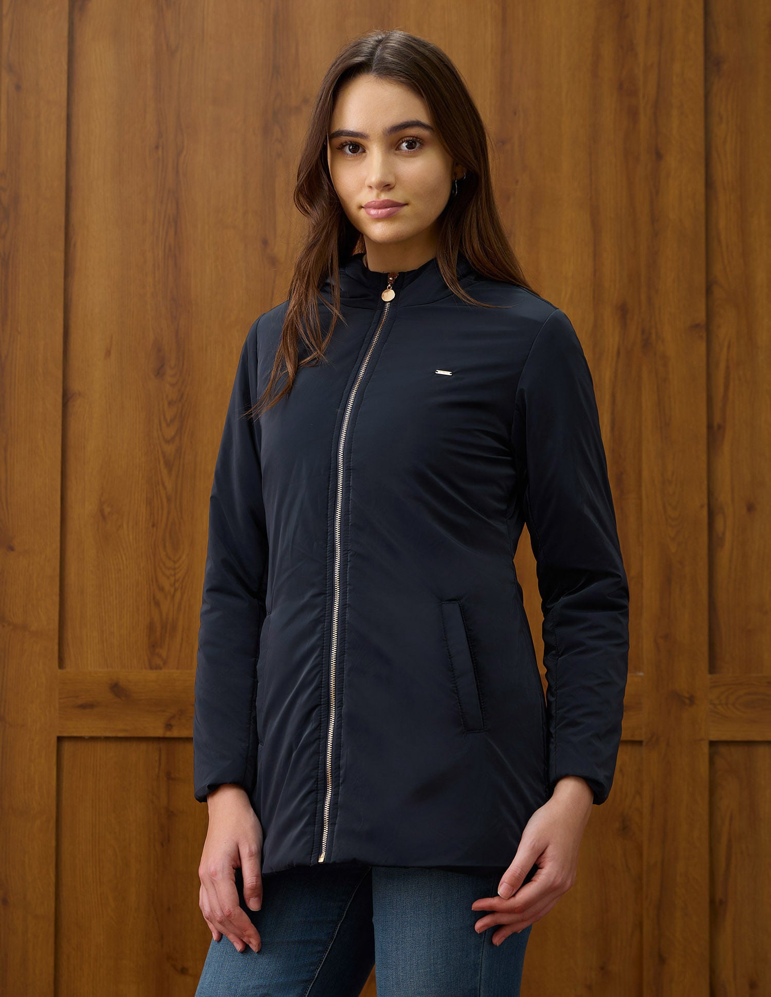 Solid Regular Fit Hooded Jacket Blue - U.S. POLO ASSN. | Large