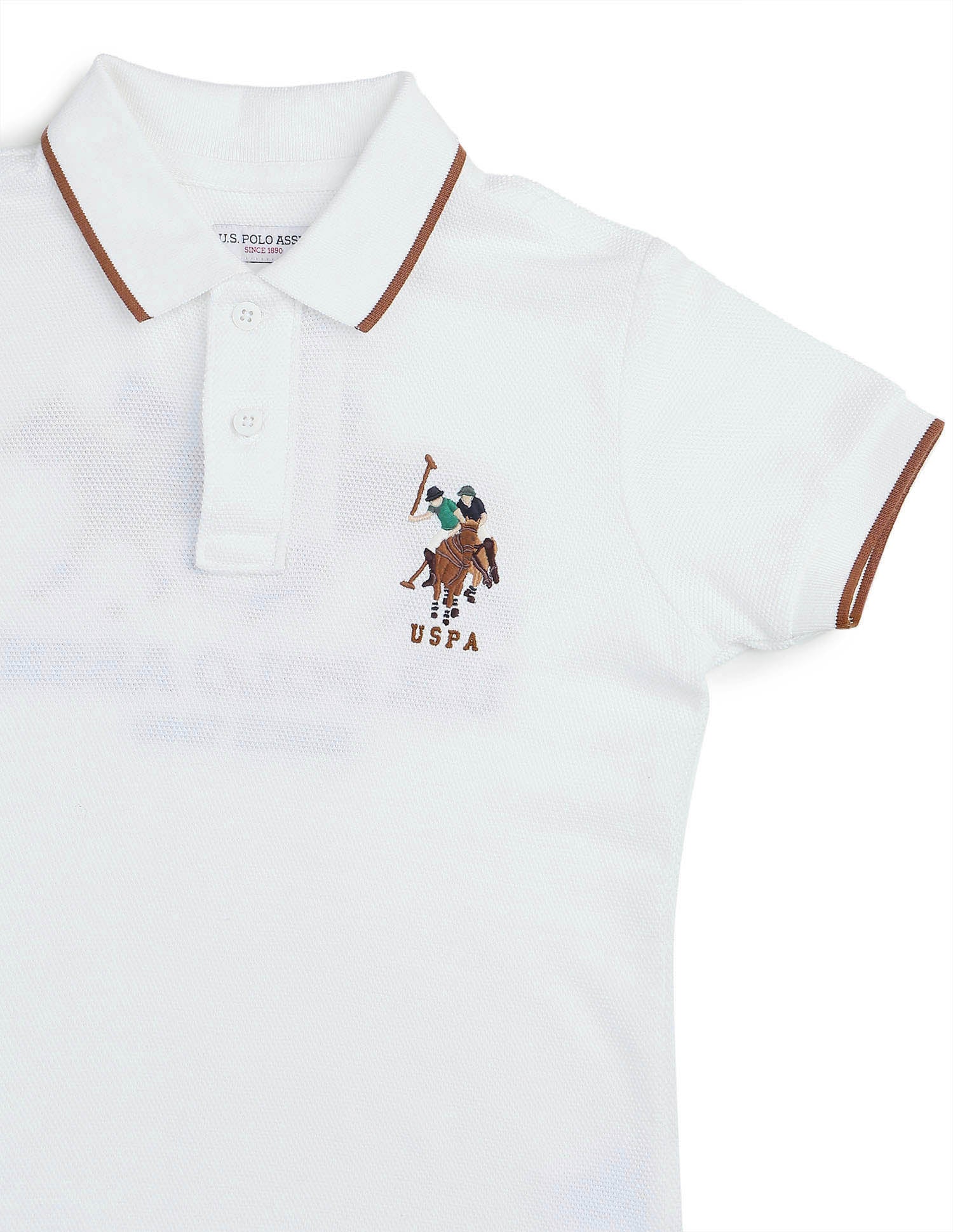 Boys Graphic Brand Embroidered Regular Fit Polo Shirt White - U.S. POLO ASSN. | Large