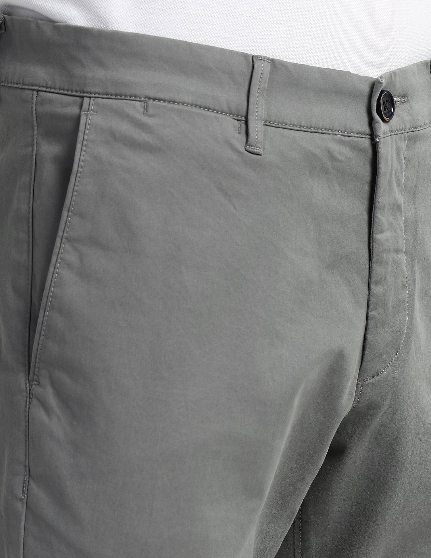 Solid Denver Slim Fit Trousers Grey - U.S. POLO ASSN. | Large