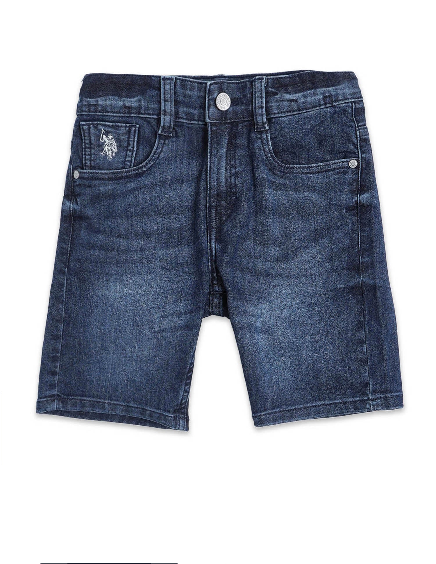 Boys Relaxed Fit Denim Shorts Dark Blue - U.S. POLO ASSN. | Large
