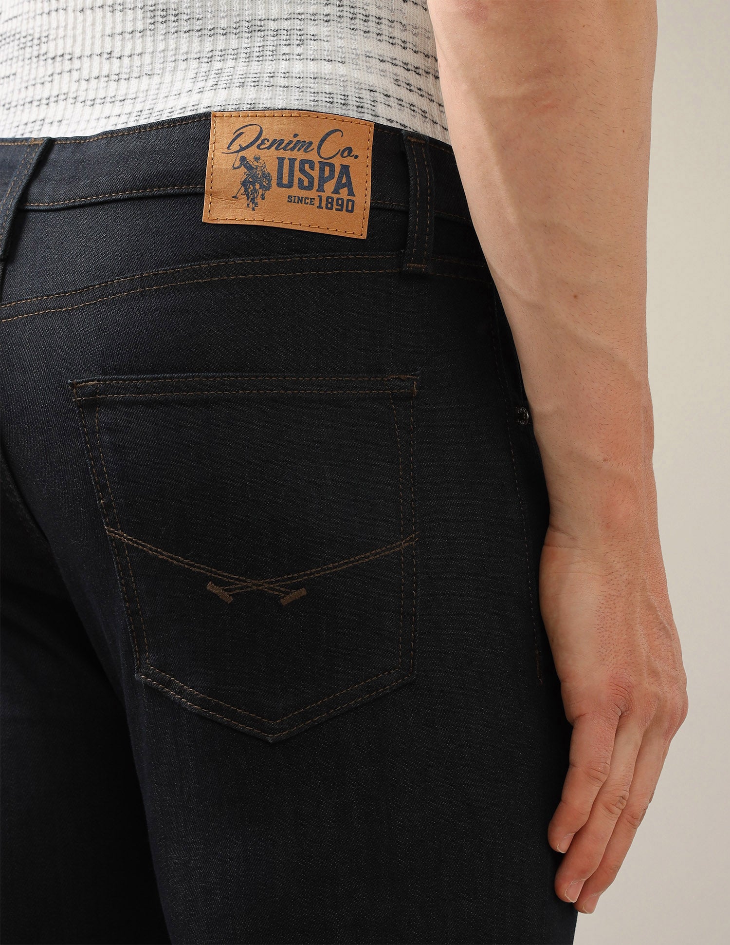 Harold Slim Straight Fit Blue Jeans Dark Blue - U.S. Polo Assn. India | Large