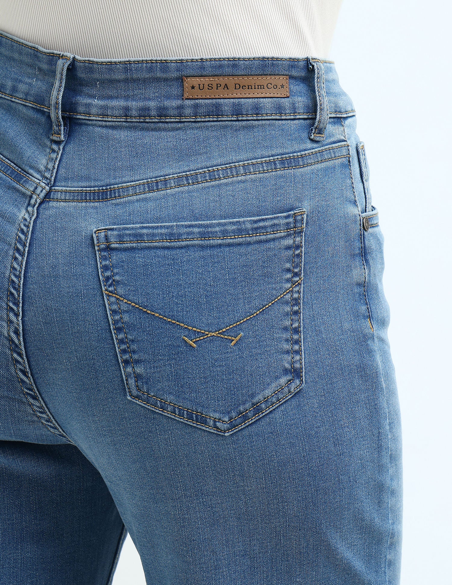 Straight Fit Mid Rise Jeans Blue - U.S. Polo Assn. India | Large