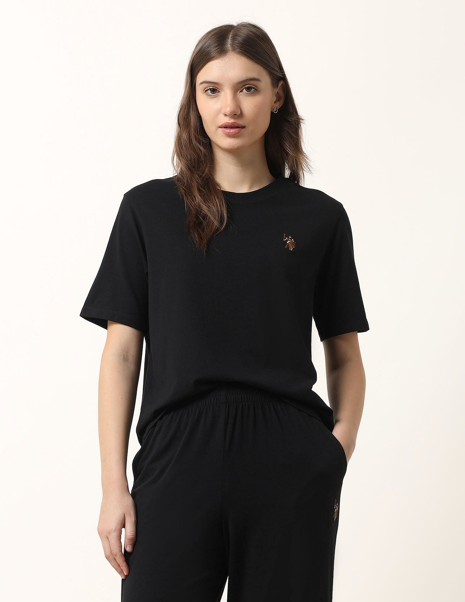 Boxy Fit Lounge T-Shirt Black - U.S. POLO ASSN. | Large