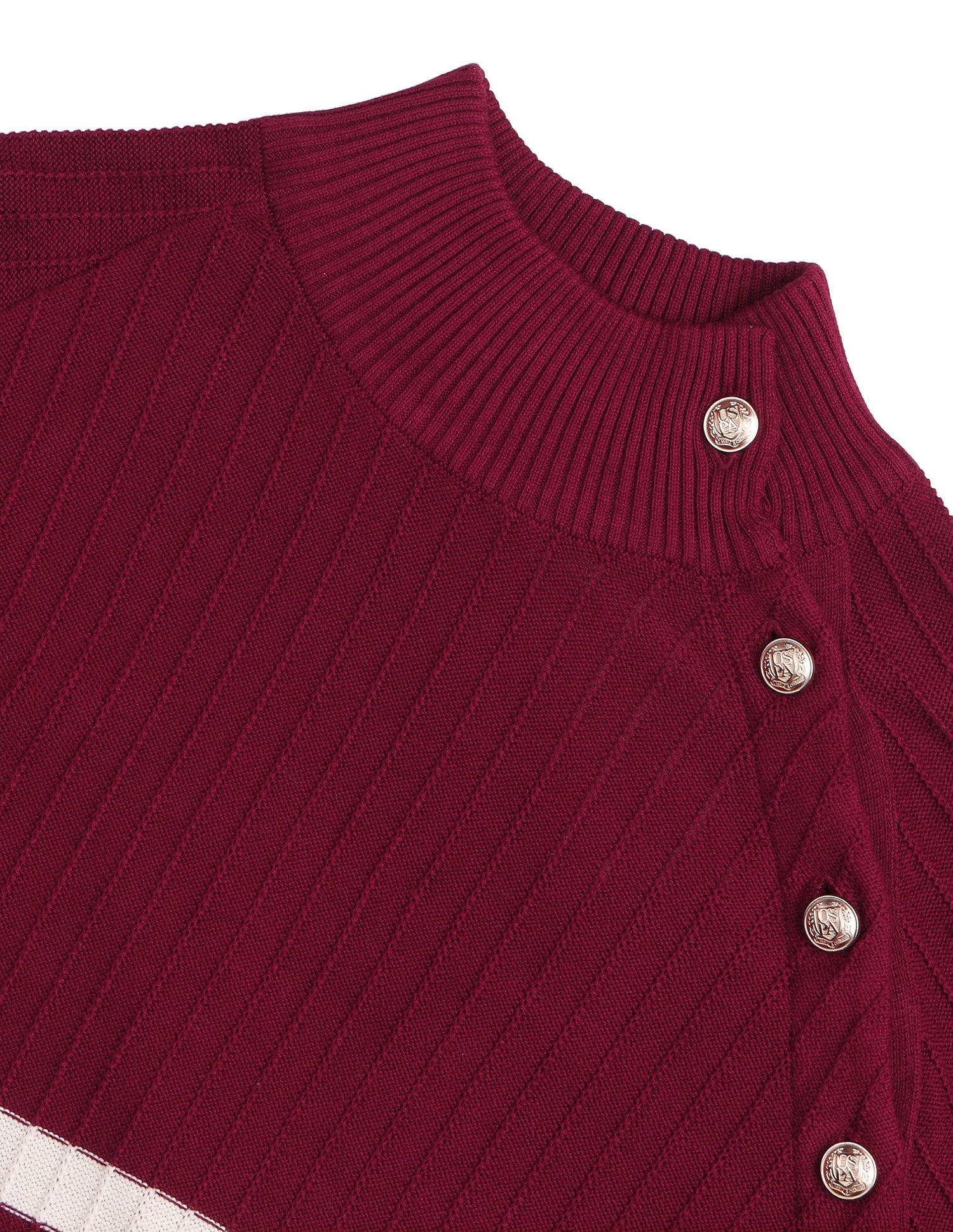 Horizontal Striped Regular Fit Sweater Maroon - U.S. Polo Assn. India | Large