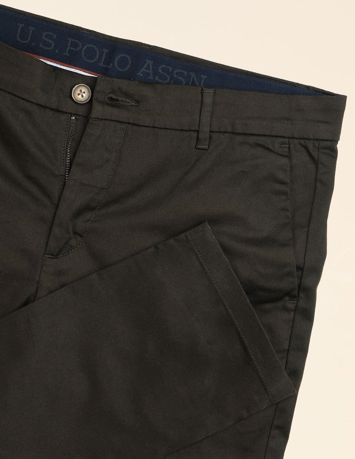 Slim Fit Mid Rise Trousers Choco Brown - U.S. Polo Assn. India | Large