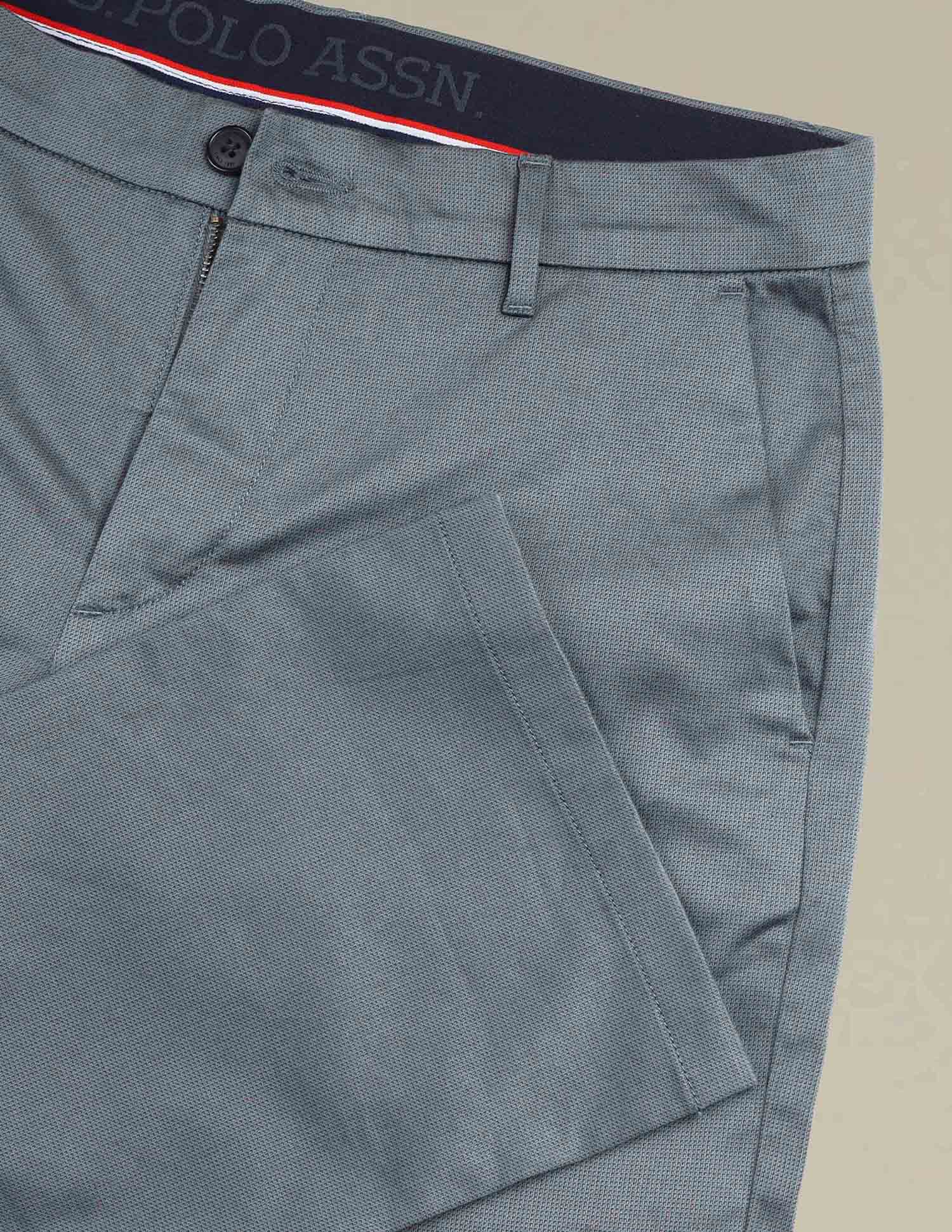 Riley Straight Fit Satin Trousers Dark Blue - U.S. POLO ASSN. | Large