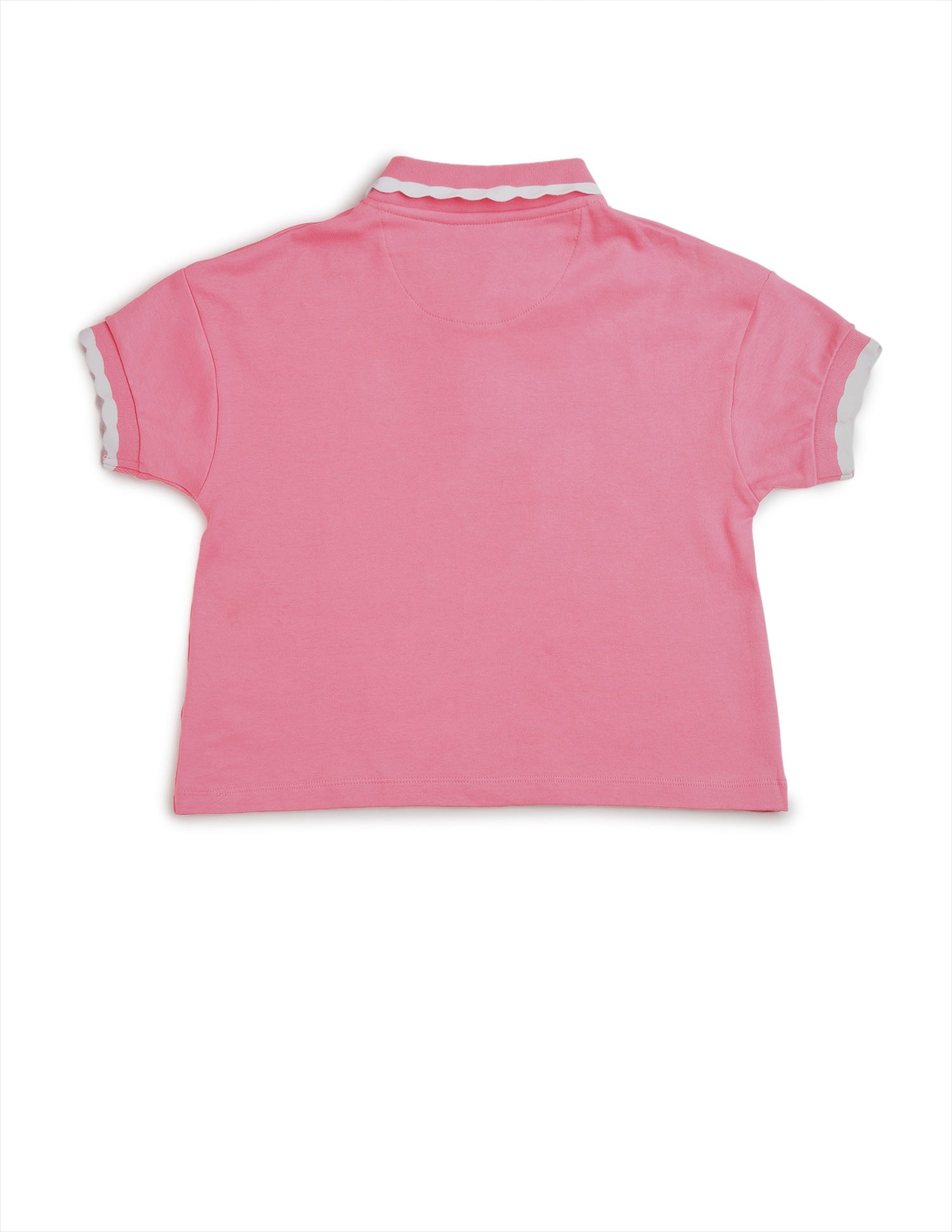Girls Solid Boxy Fit Top Pink - U.S. POLO ASSN. | Large