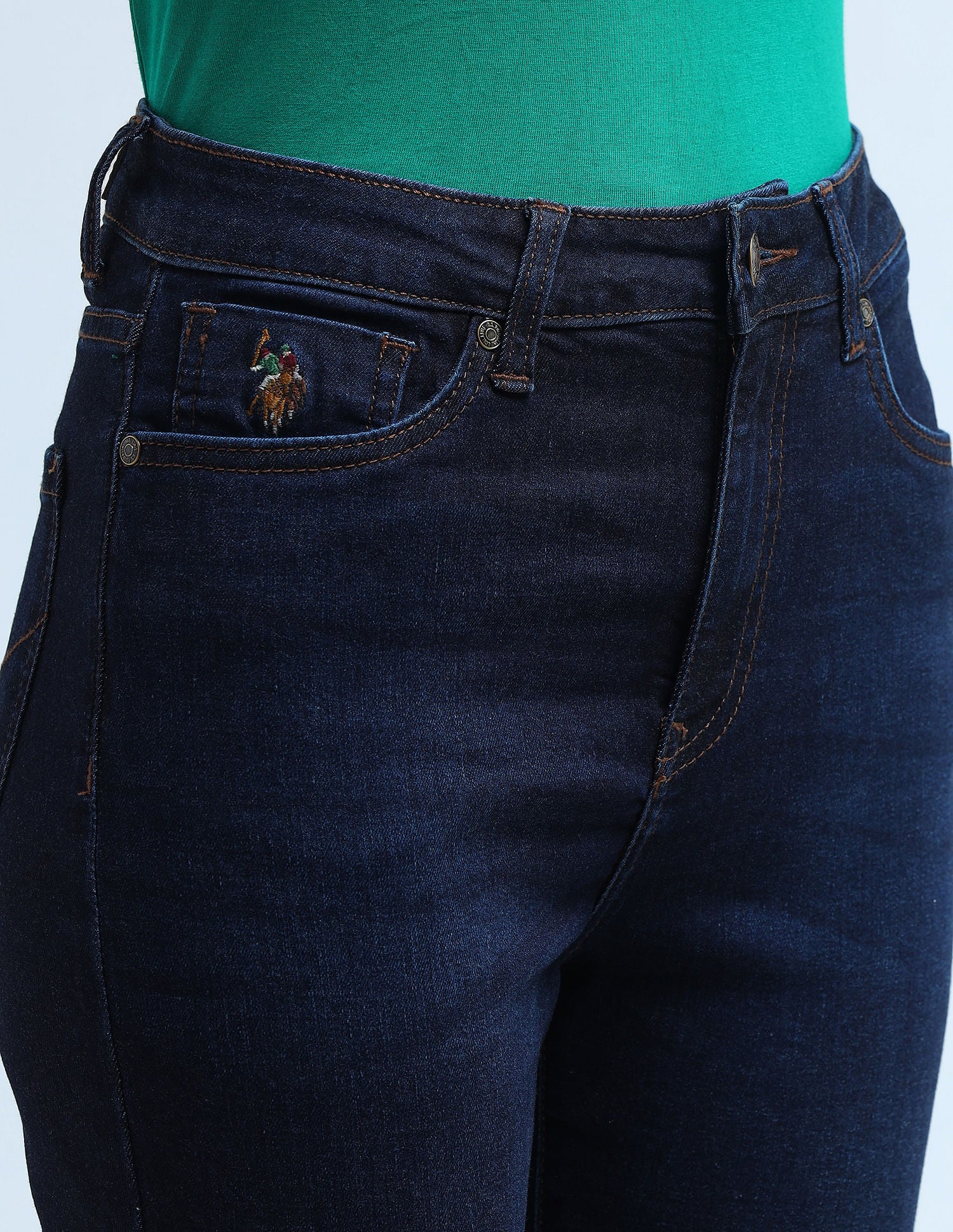 High Rise Super Skinny Fit Jeans Dark Blue - U.S. POLO ASSN. | Large