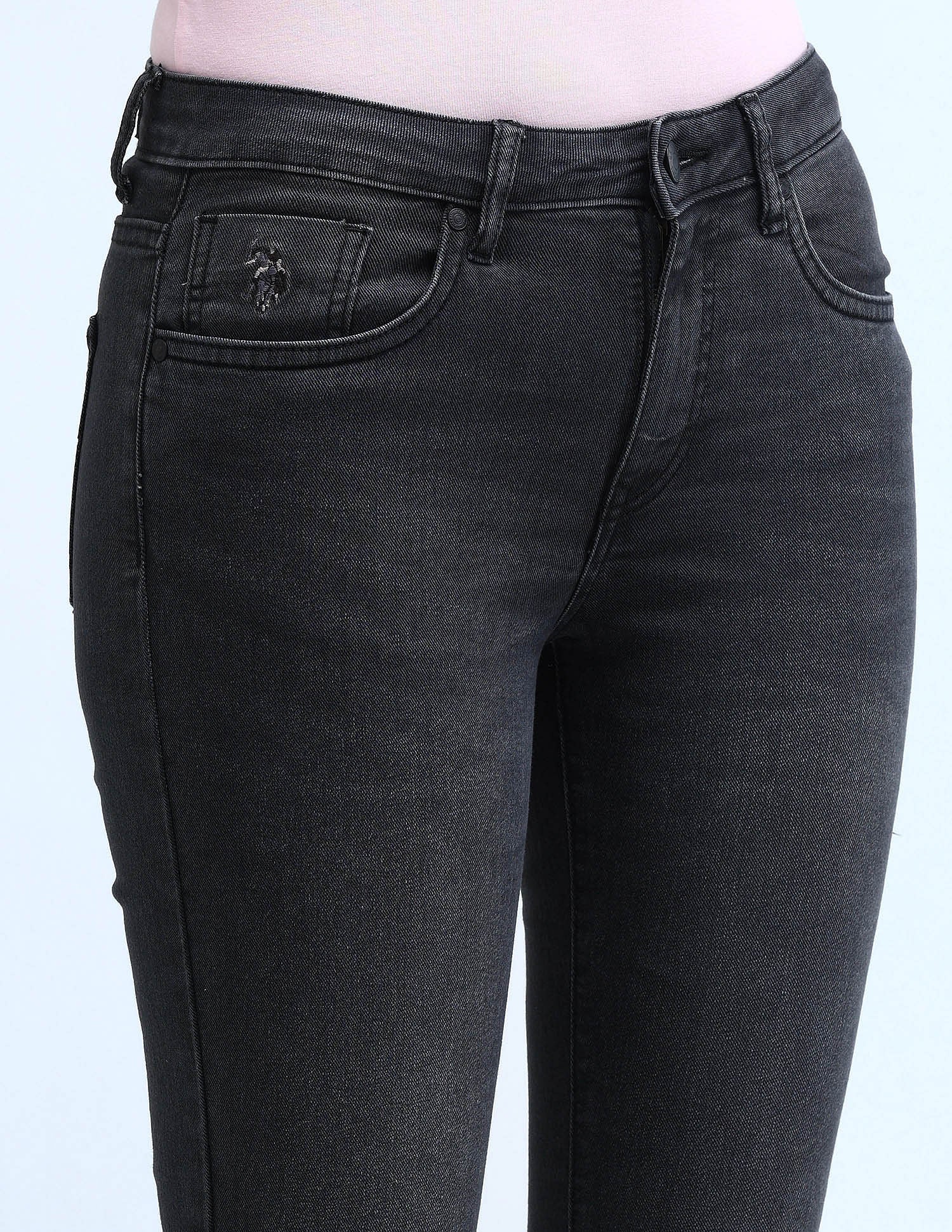 Mid Rise Slim Fit Jeans Dark Grey - U.S. Polo Assn. India | Large