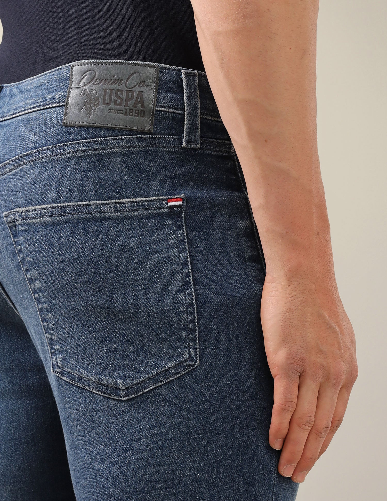 Harold Slim Straight Fit Blue Jeans Blue - U.S. Polo Assn. India | Large