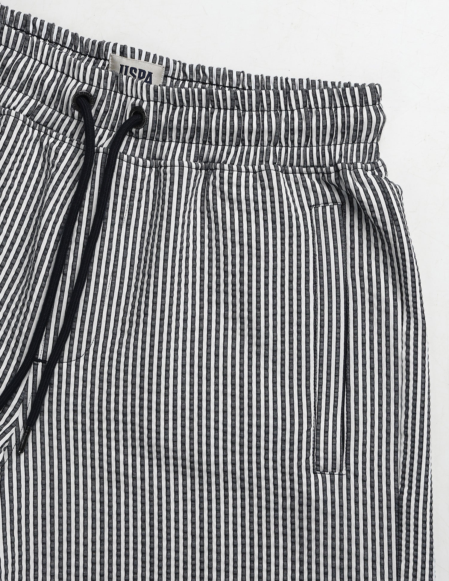 Vertical Striped Seersucker Shorts Navy - U.S. Polo Assn. India | Large