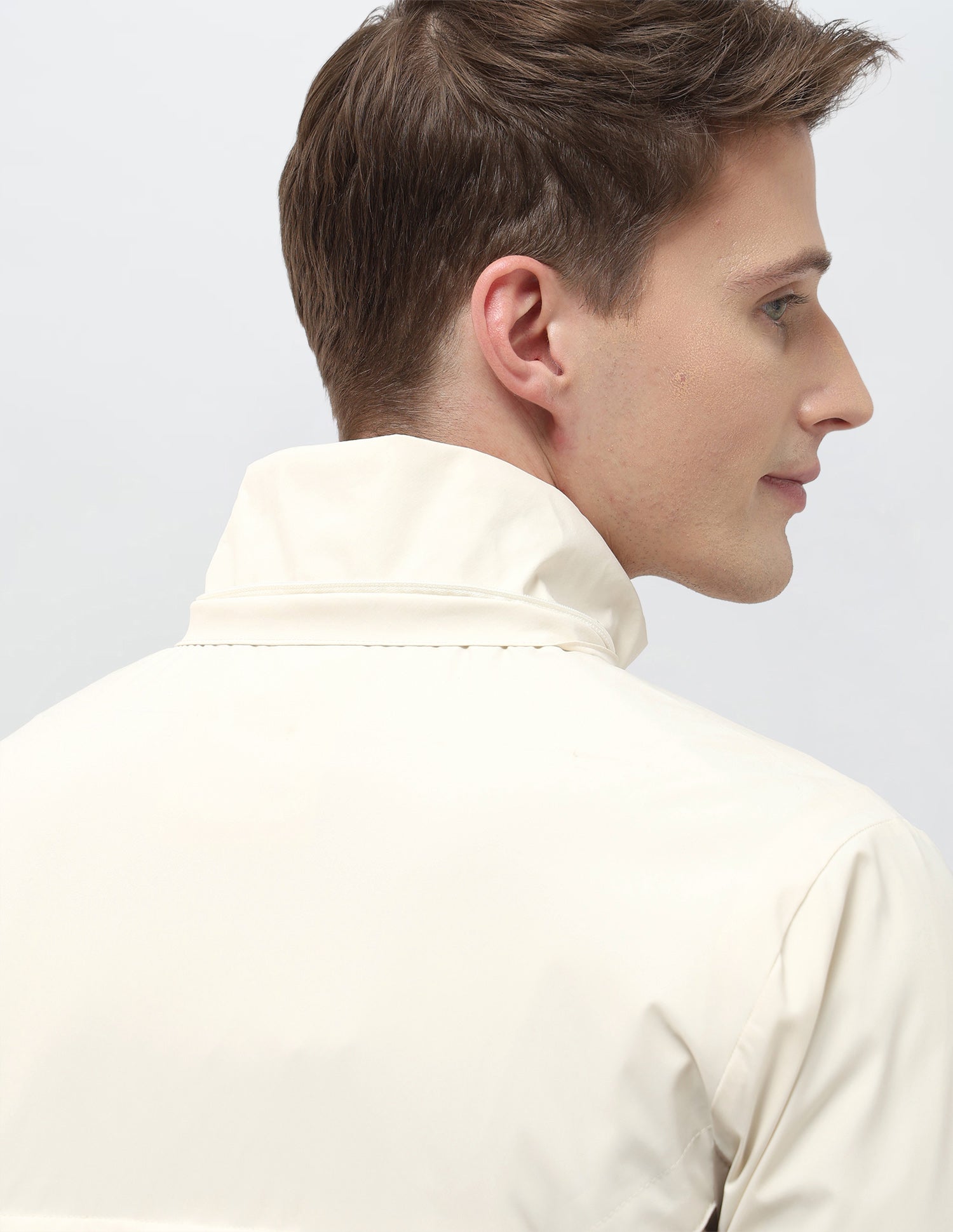 Packable Detachable Hood Colour Blocked Jacket Beige - U.S. Polo Assn. India | Large