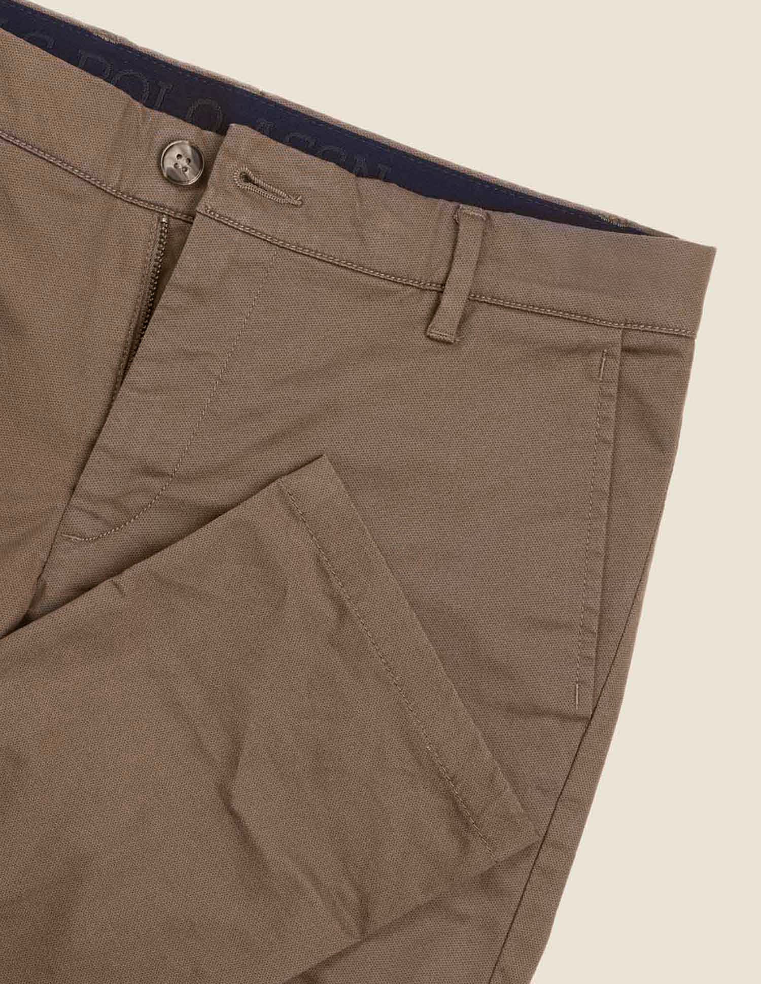 Denver Slim Fit Satin Print Trousers Brown - U.S. Polo Assn. India | Large