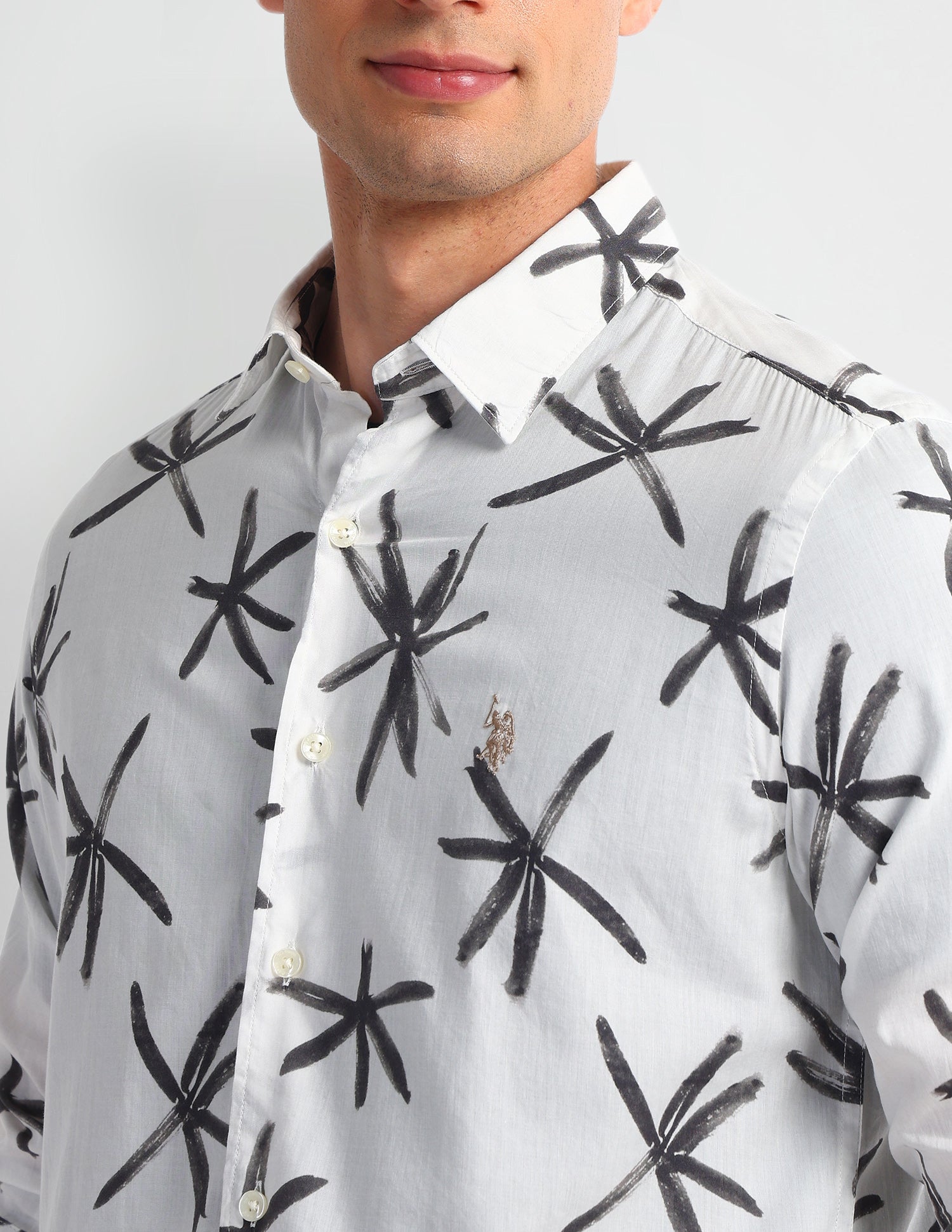 Abstract Slim Fit Shirt White - U.S. Polo Assn. India | Large