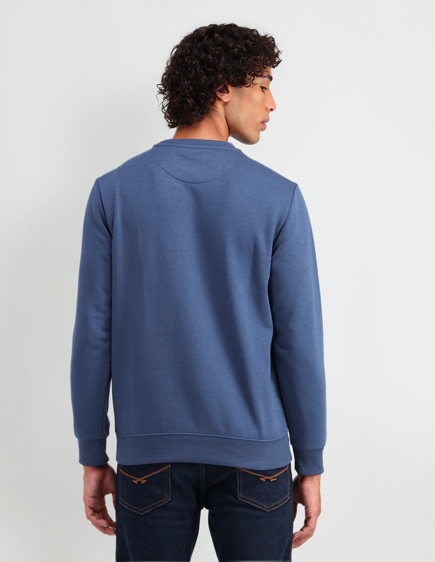 Crew Neck Brand Printed Sweatshirt Medium Blue - U.S. POLO ASSN. | Large