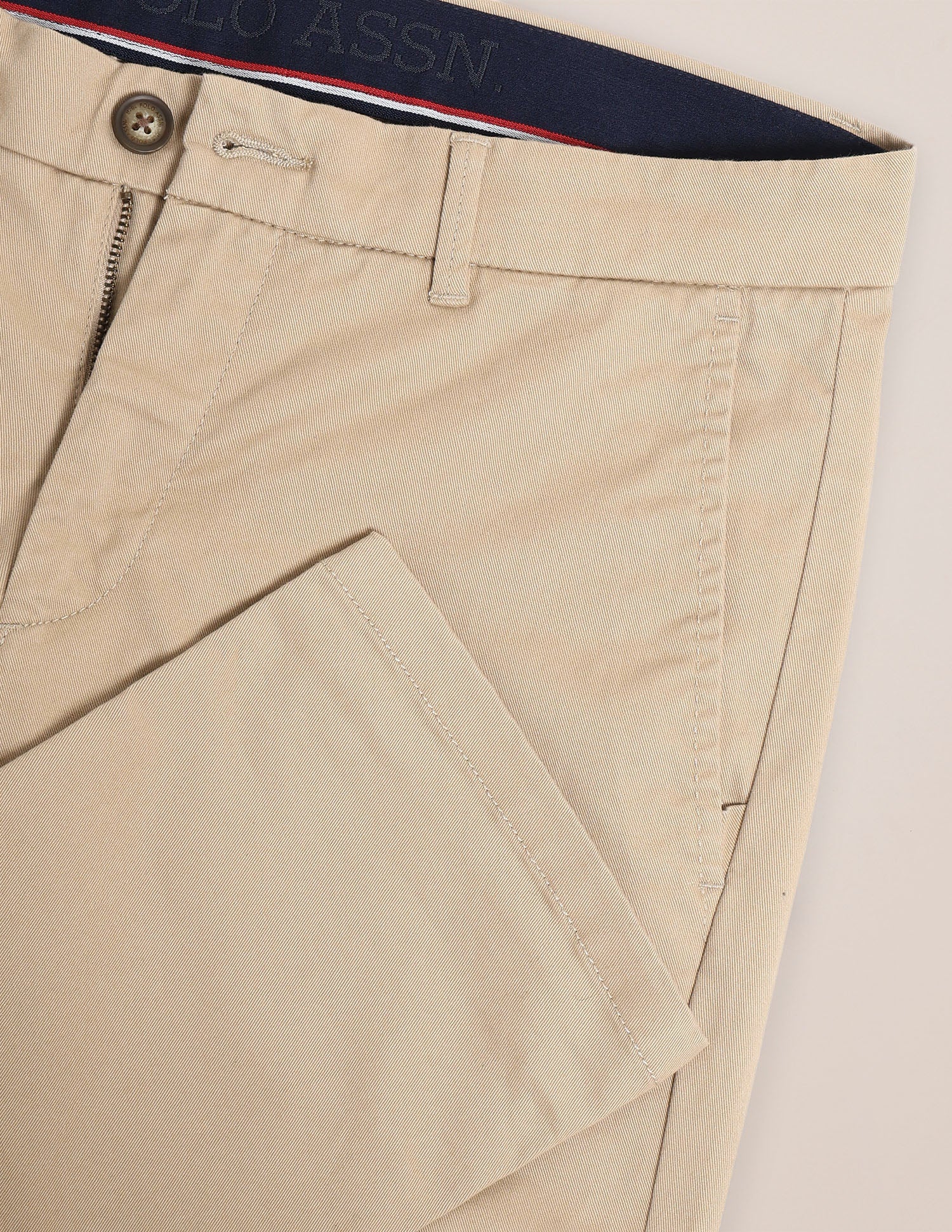 Denver Slim Fit Regular Trousers Khaki - U.S. POLO ASSN. | Large