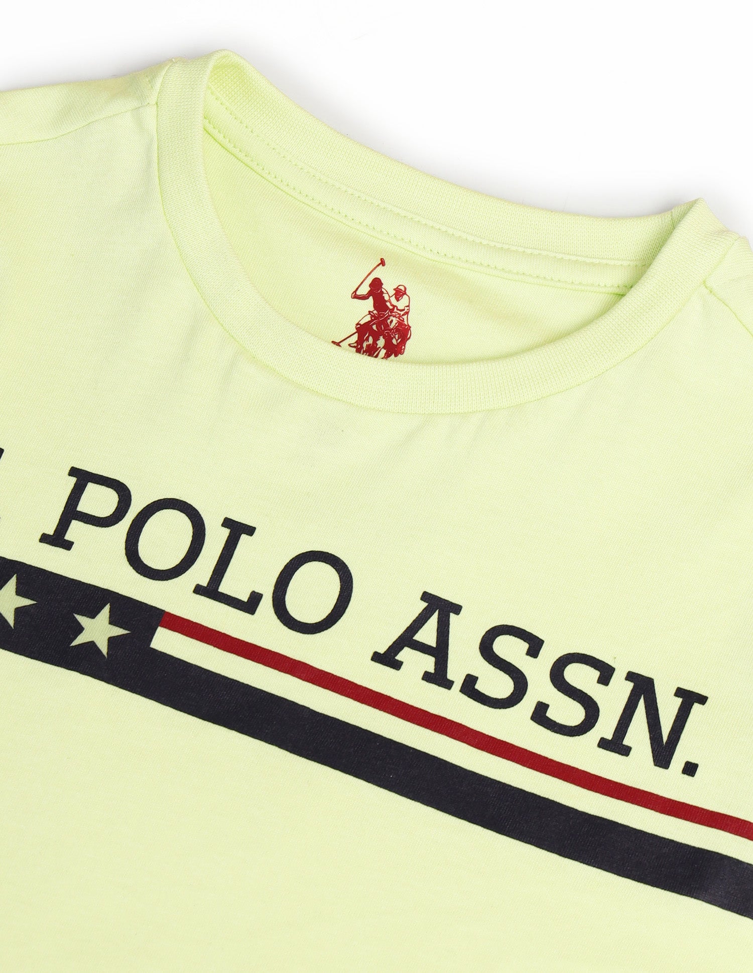 Boys Crew Neck Brand Printed T-Shirt Green - U.S. POLO ASSN. | Large