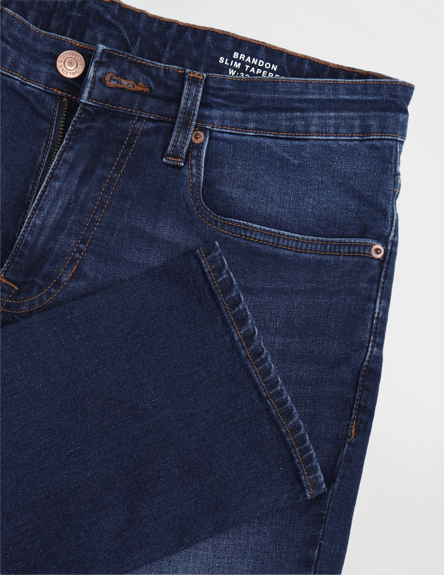 Brandon Slim Tapered Fit Blue Jeans Blue - U.S. Polo Assn. India | Large