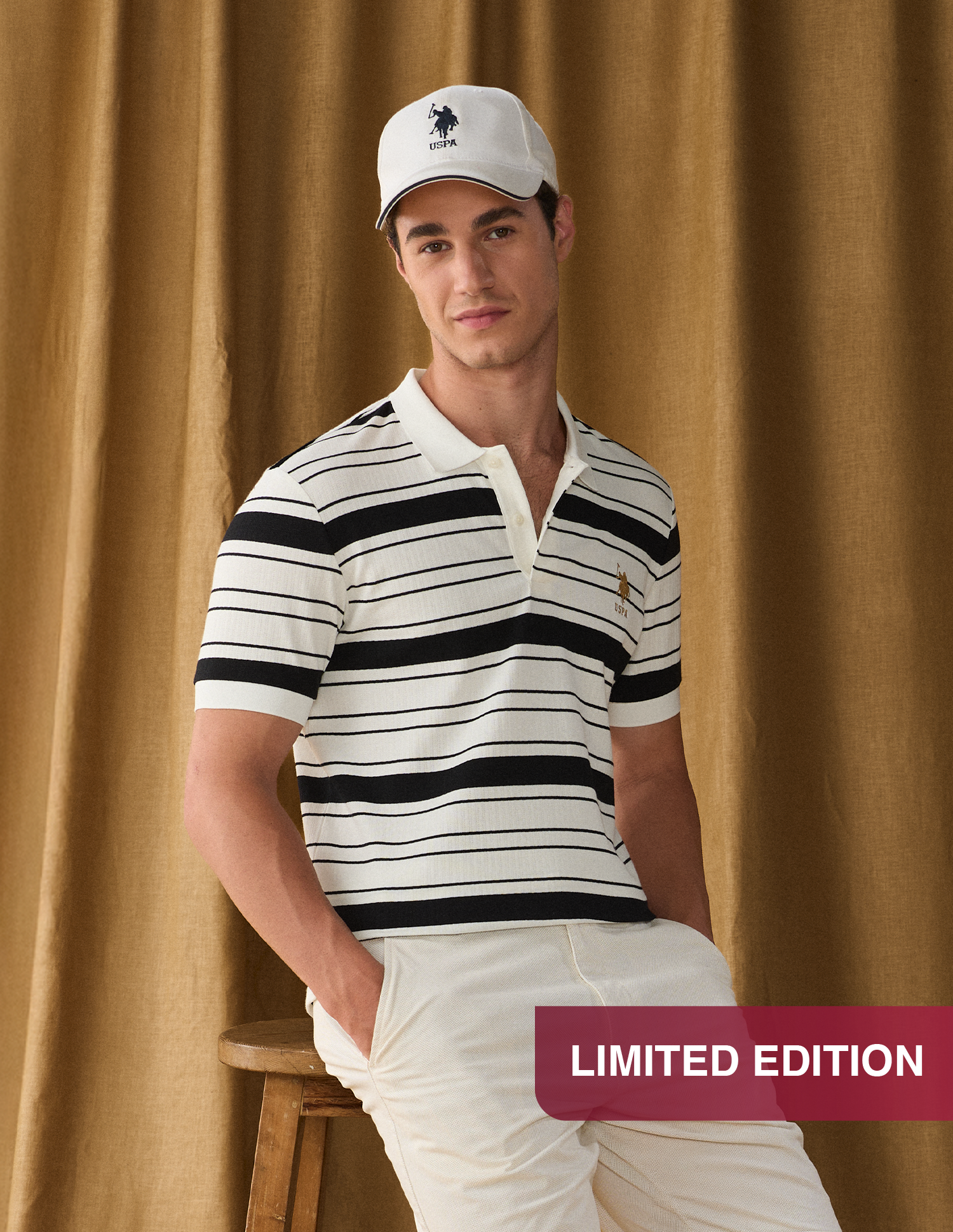 Horizontal Striped Slim Fit Polo Shirt Black - U.S. Polo Assn. India | Large