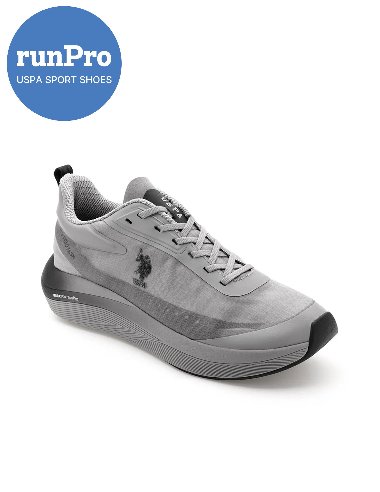 Men Frank Grey Uspa Sport  Runpro Running Shoes Grey - U.S. Polo Assn. India | Large