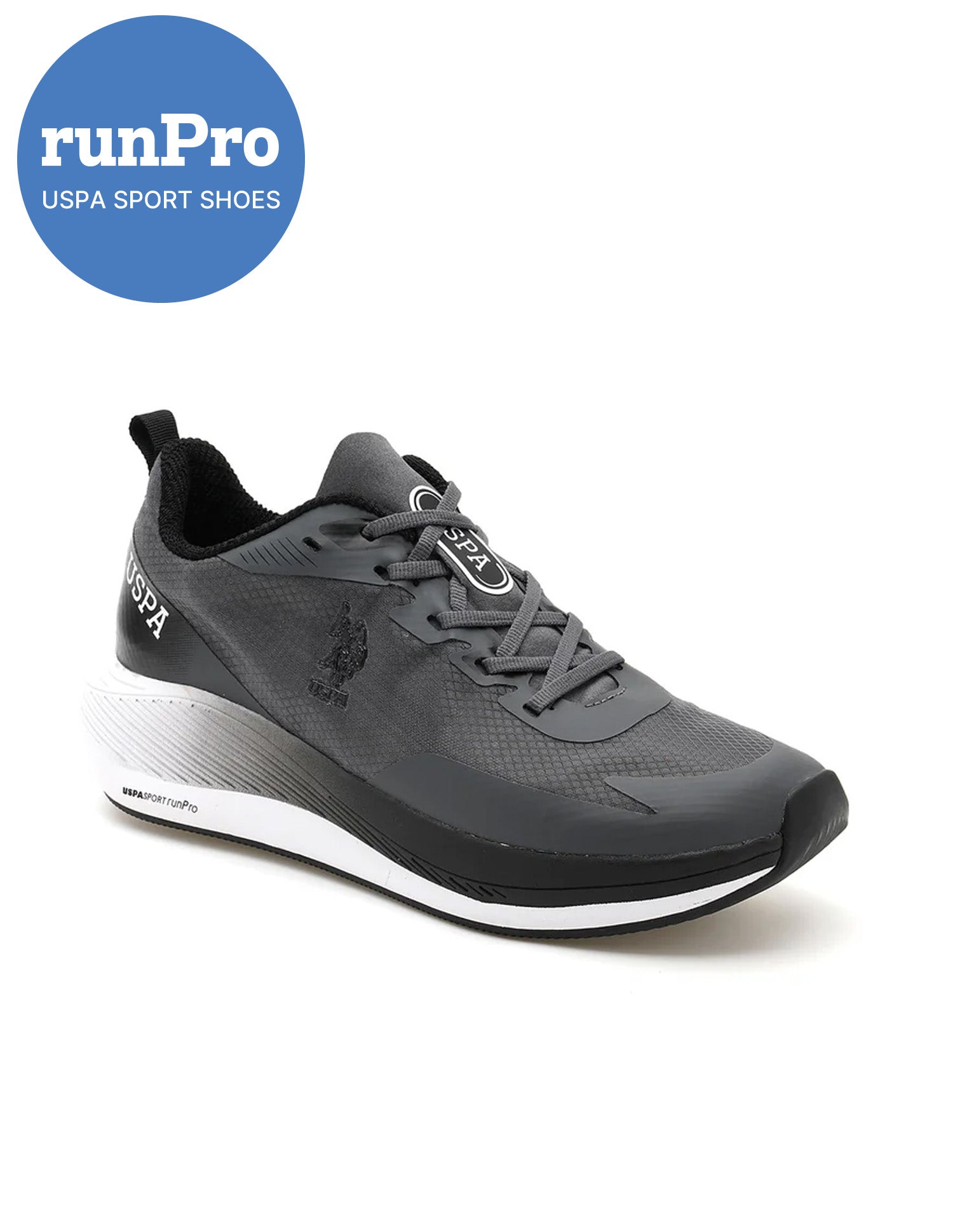 Men Severin Grey Uspa Sport  Runpro Running Shoes Grey - U.S. Polo Assn. India | Large