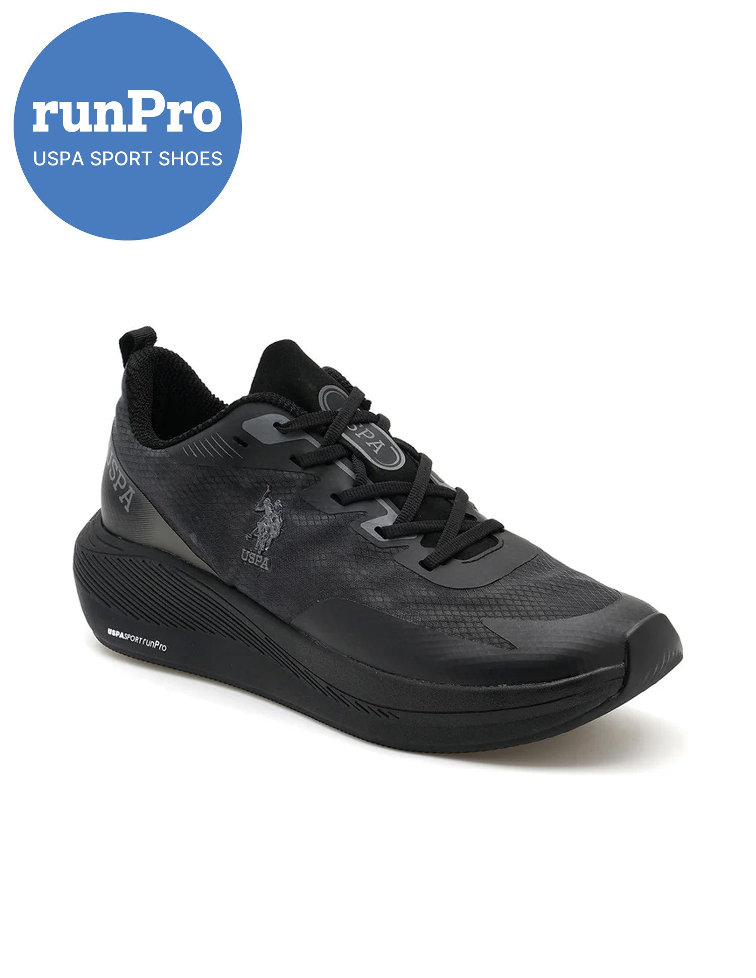 Men Severin Black Uspa Sport  Runpro Running Shoes Black - U.S. POLO ASSN. | Large