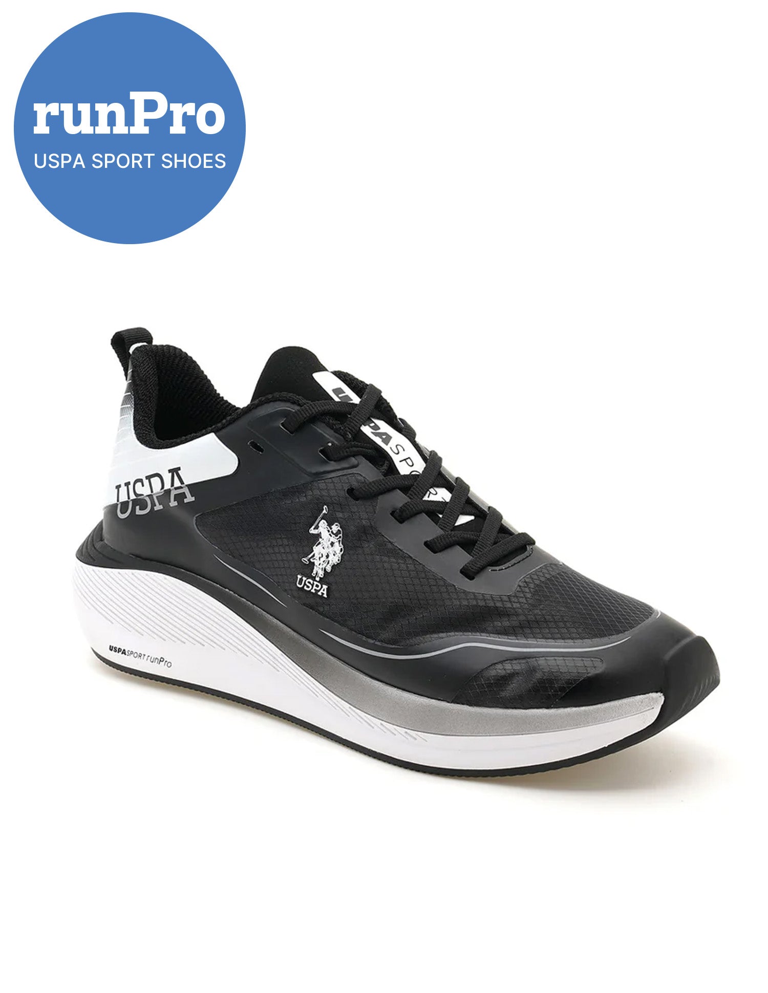 Men Henry Black Uspa Sport  Runpro Running Shoes Black - U.S. POLO ASSN. | Large
