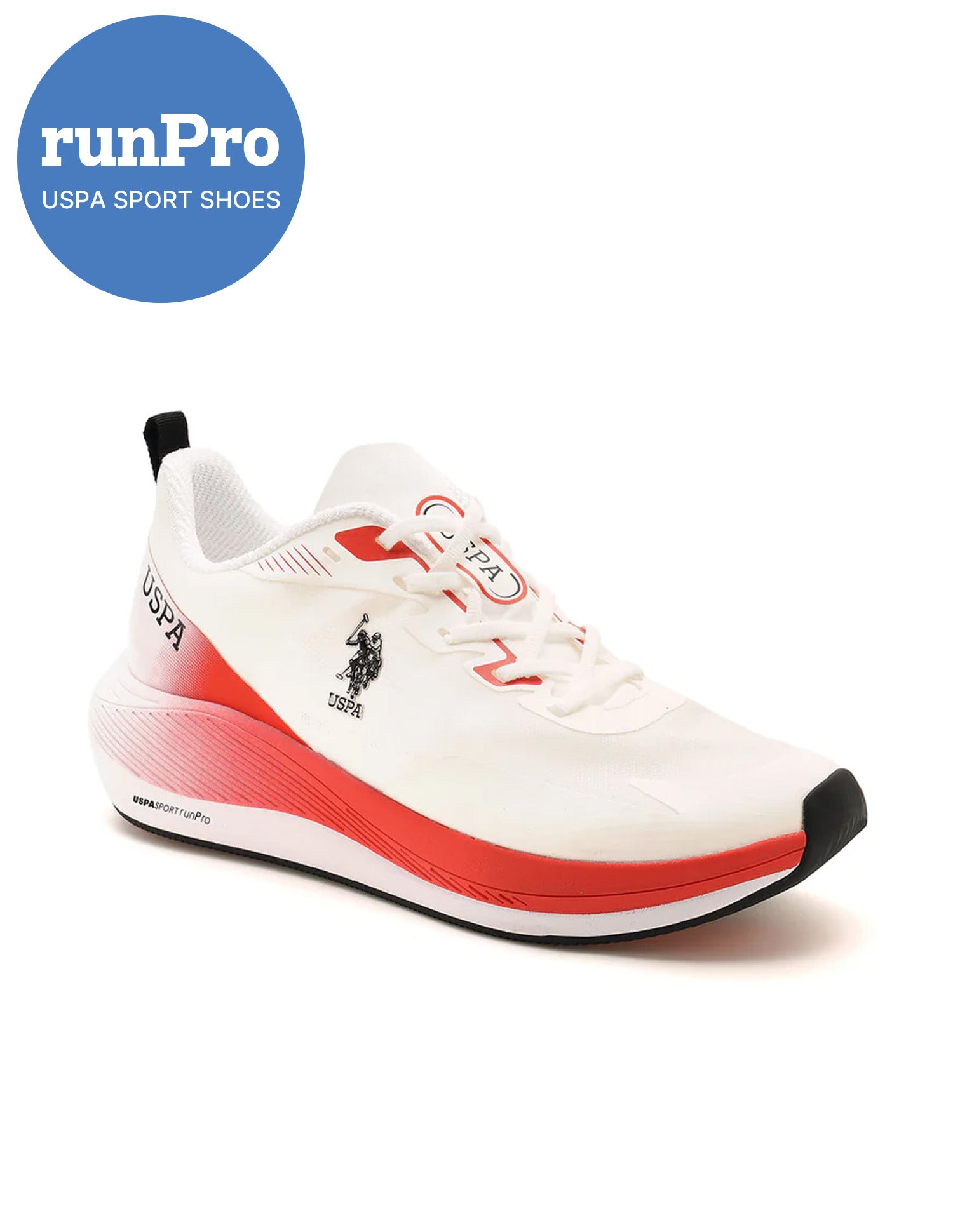 Men Severin White Uspa Sport  Runpro Running Shoes White - U.S. Polo Assn. India | Large