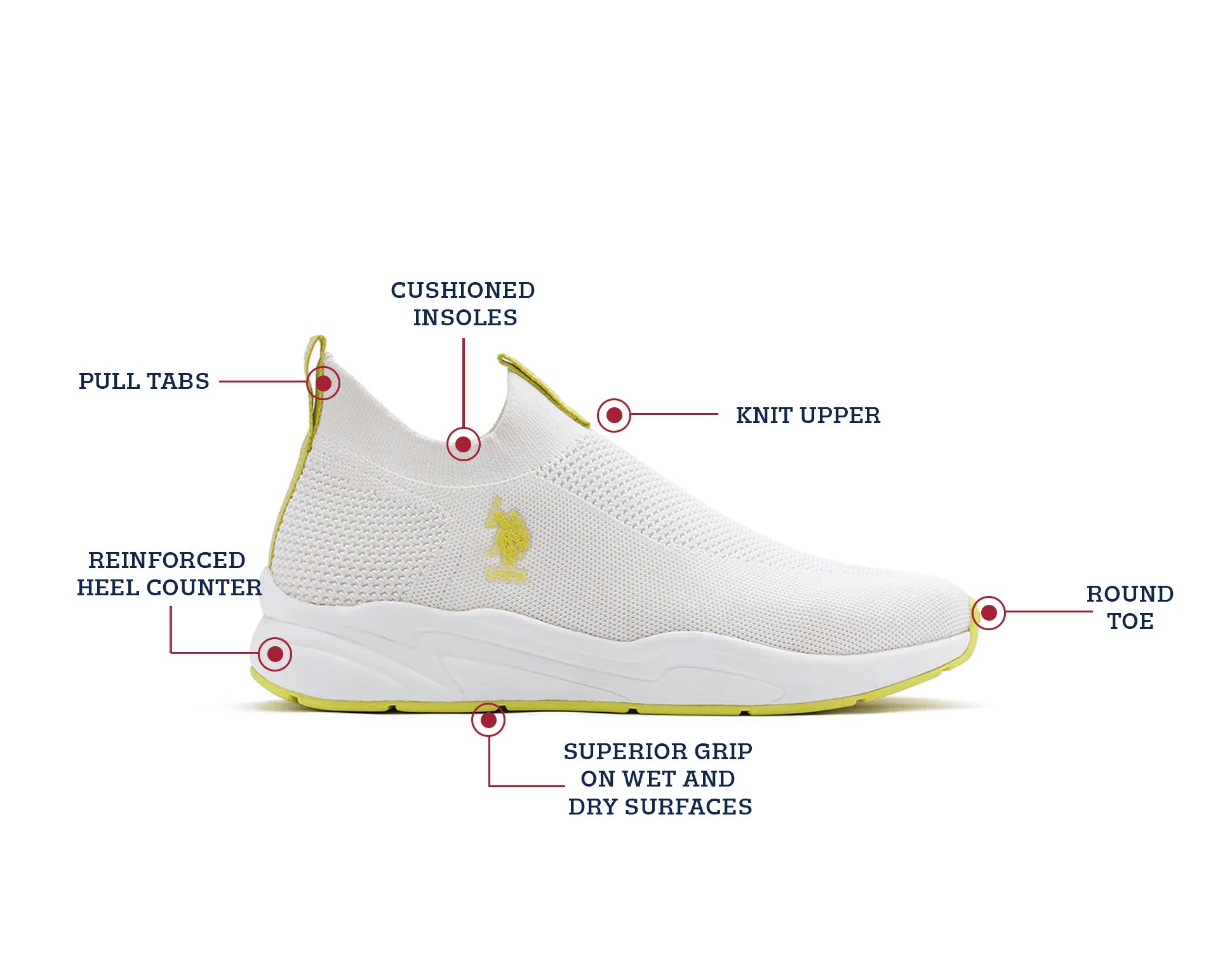 Men Duncun 5.0 Off White Uspa Sport  Sneaker Slip On White - U.S. Polo Assn. India | Large