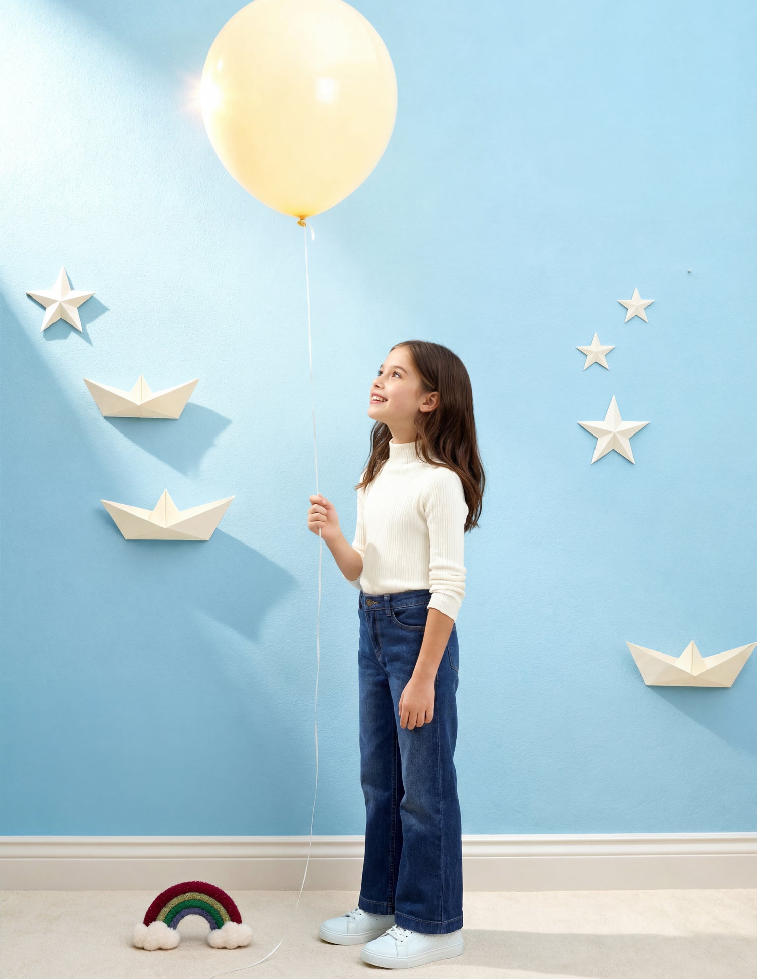 Girls Bootcut Fit Blue Jeans