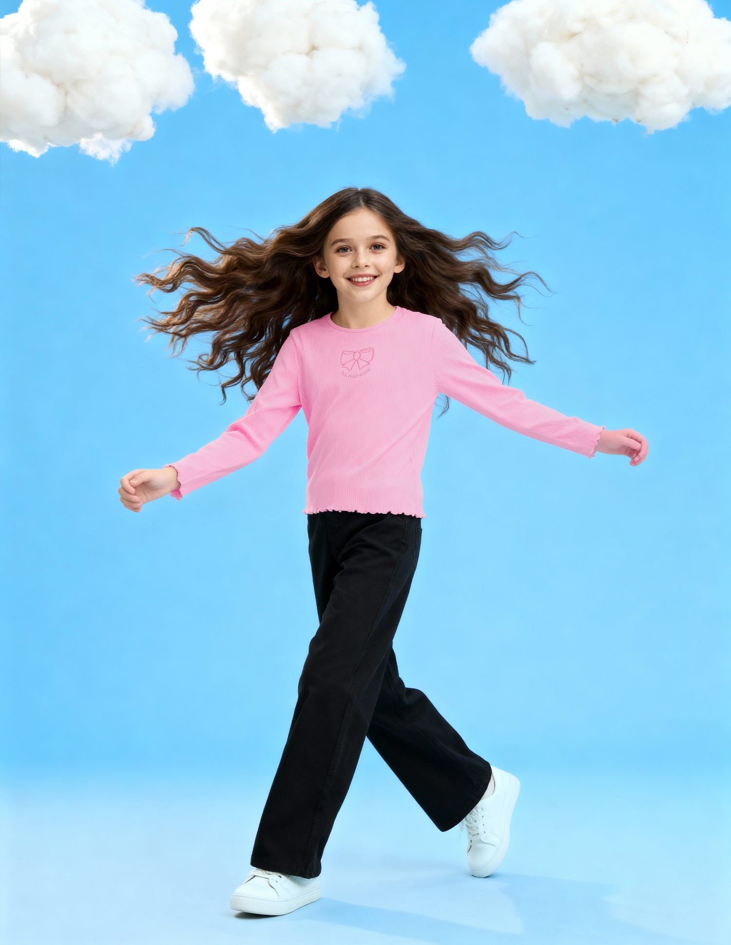 Girls Patterned Knit Regular Fit T-Shirt