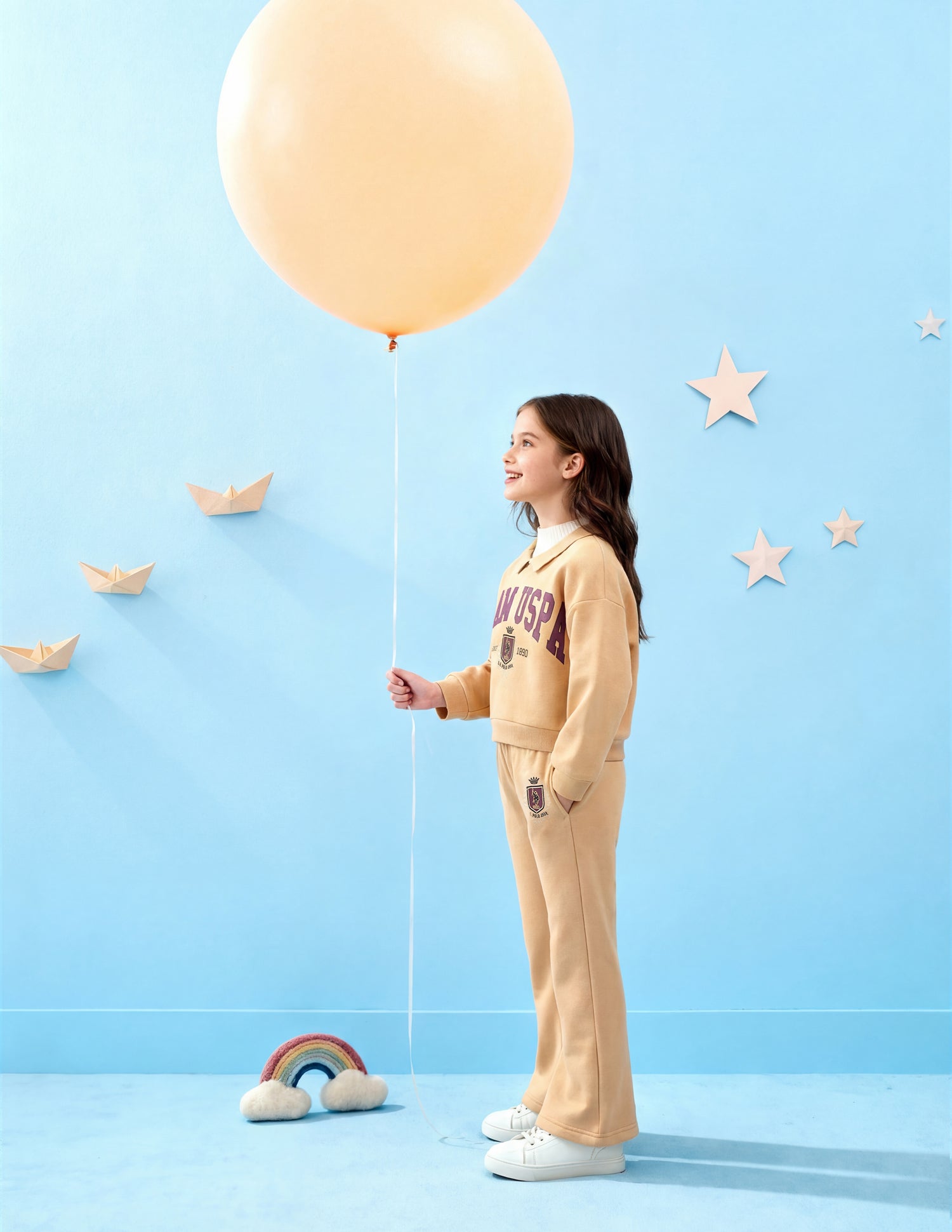 Girls Solid Regular Fit Flared Track Pants