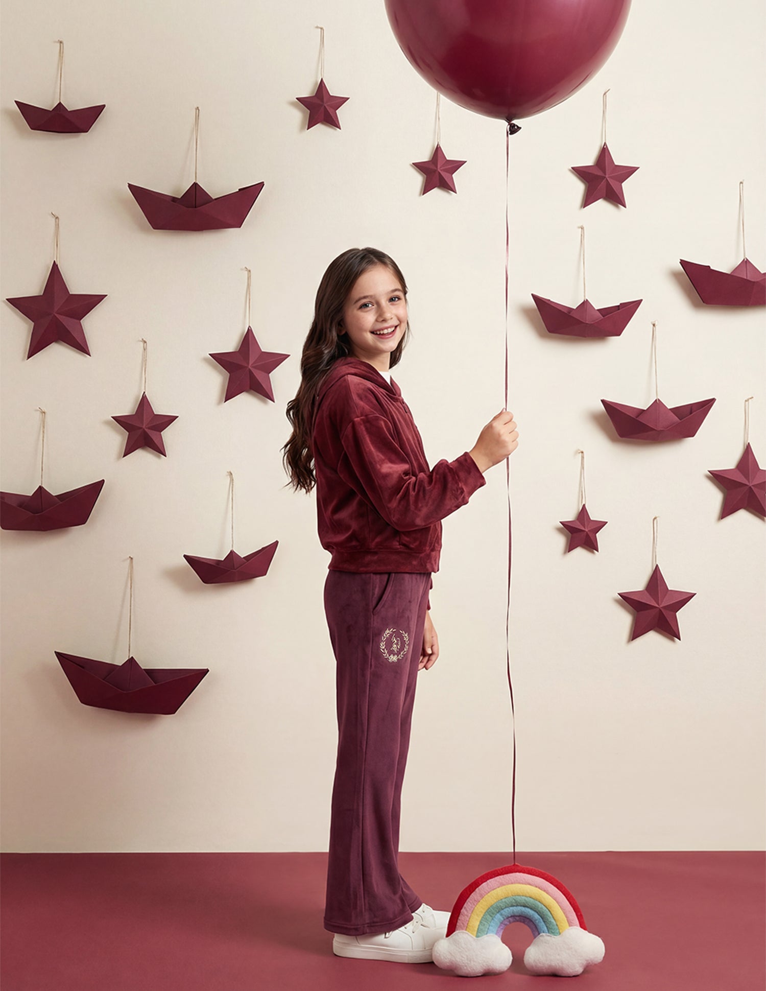 Girls Solid Regular Fit Flared Track Pants