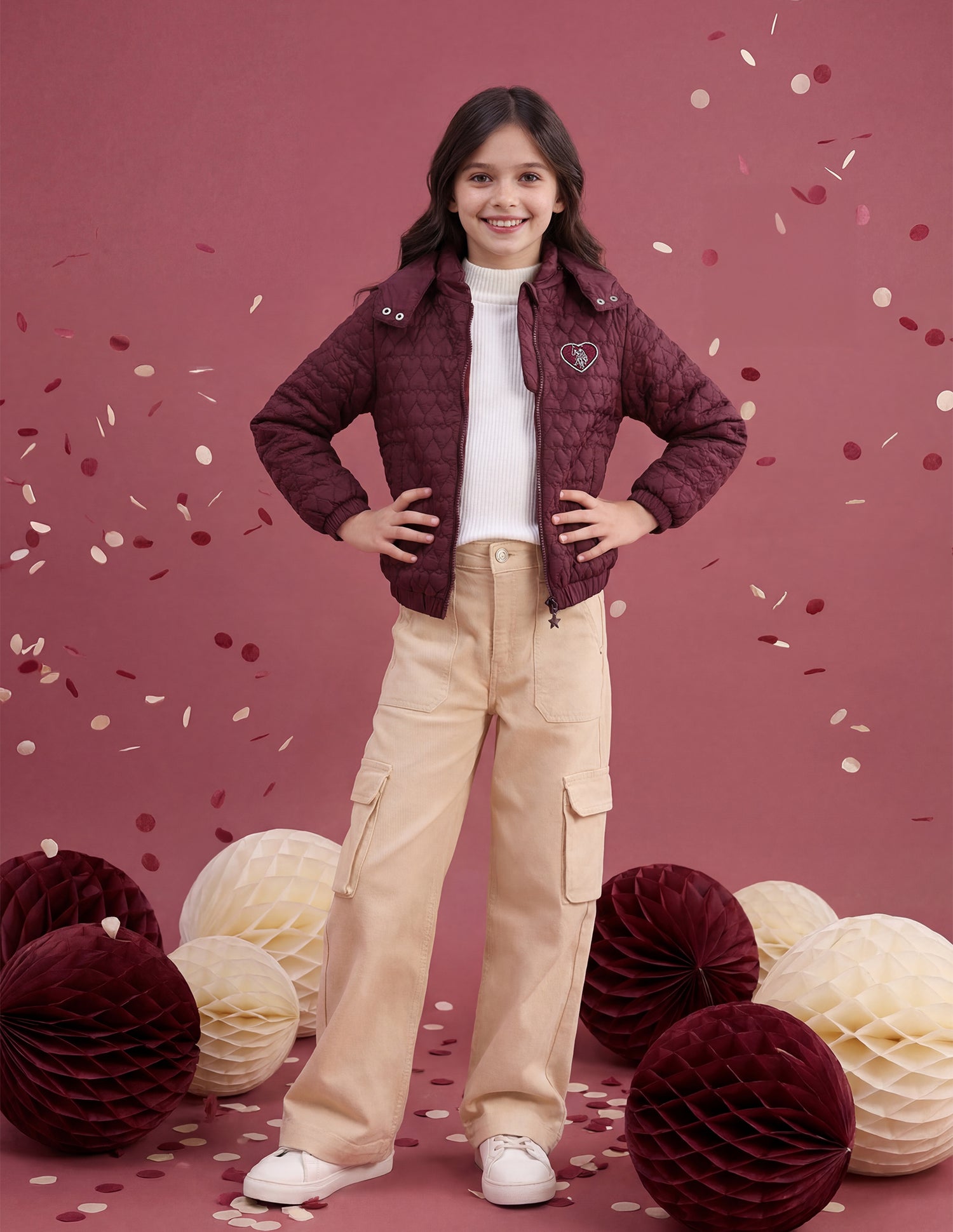 Heart Quilted Regular Fit Jacket