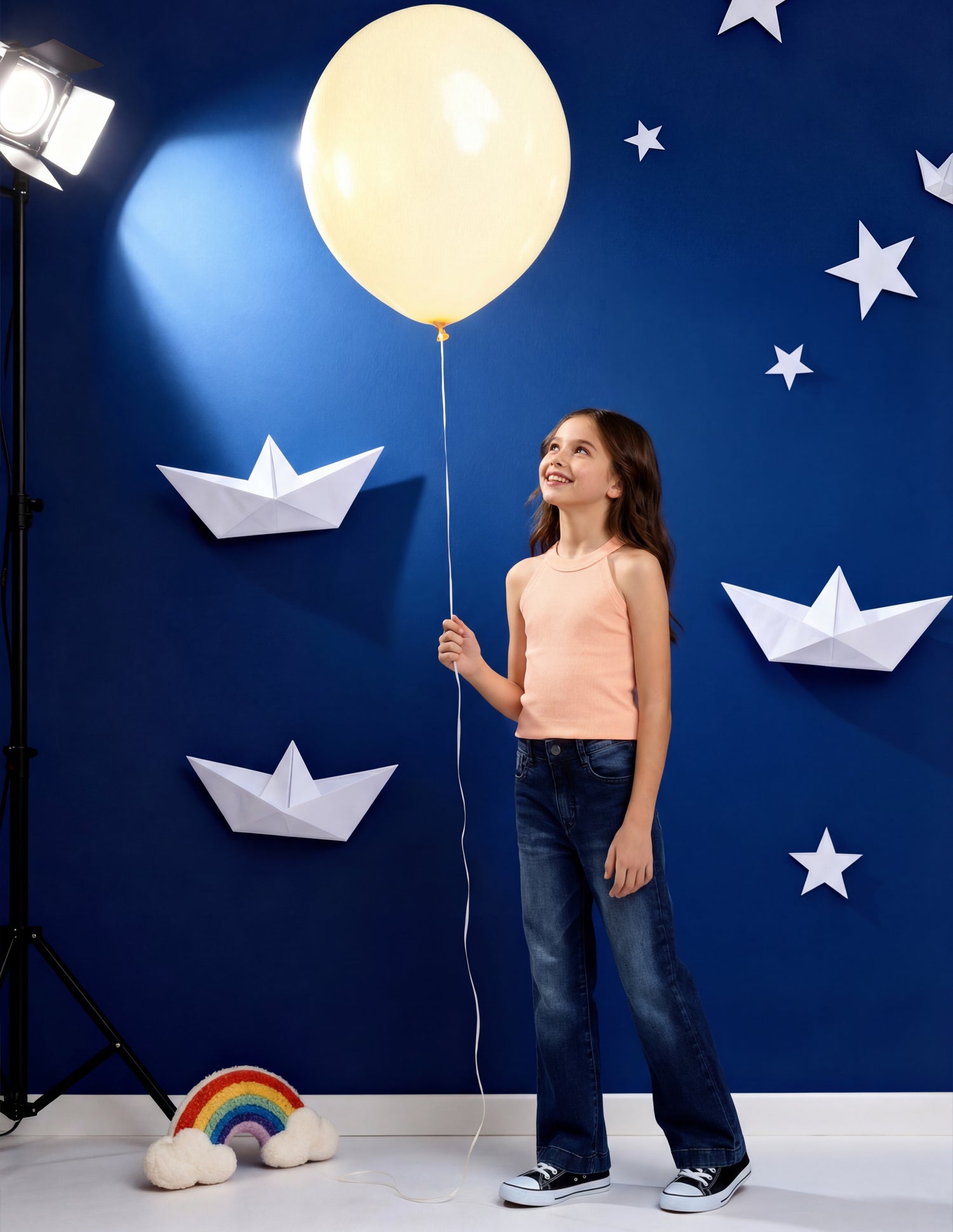 Girls Bootcut Fit Blue Jeans