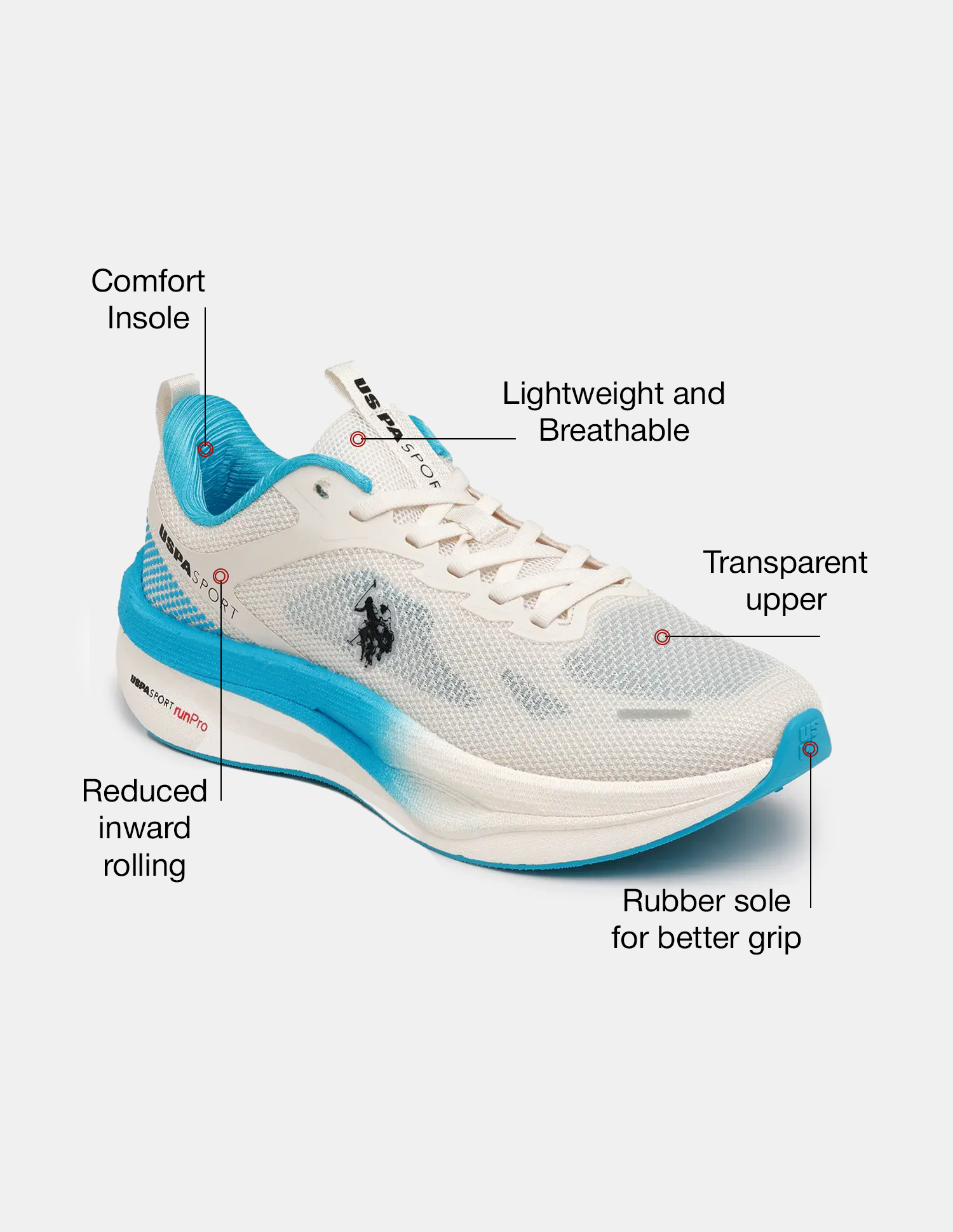 Men Werner USPA Sport Runpro Running Shoes Cream - U.S. POLO ASSN. | Large