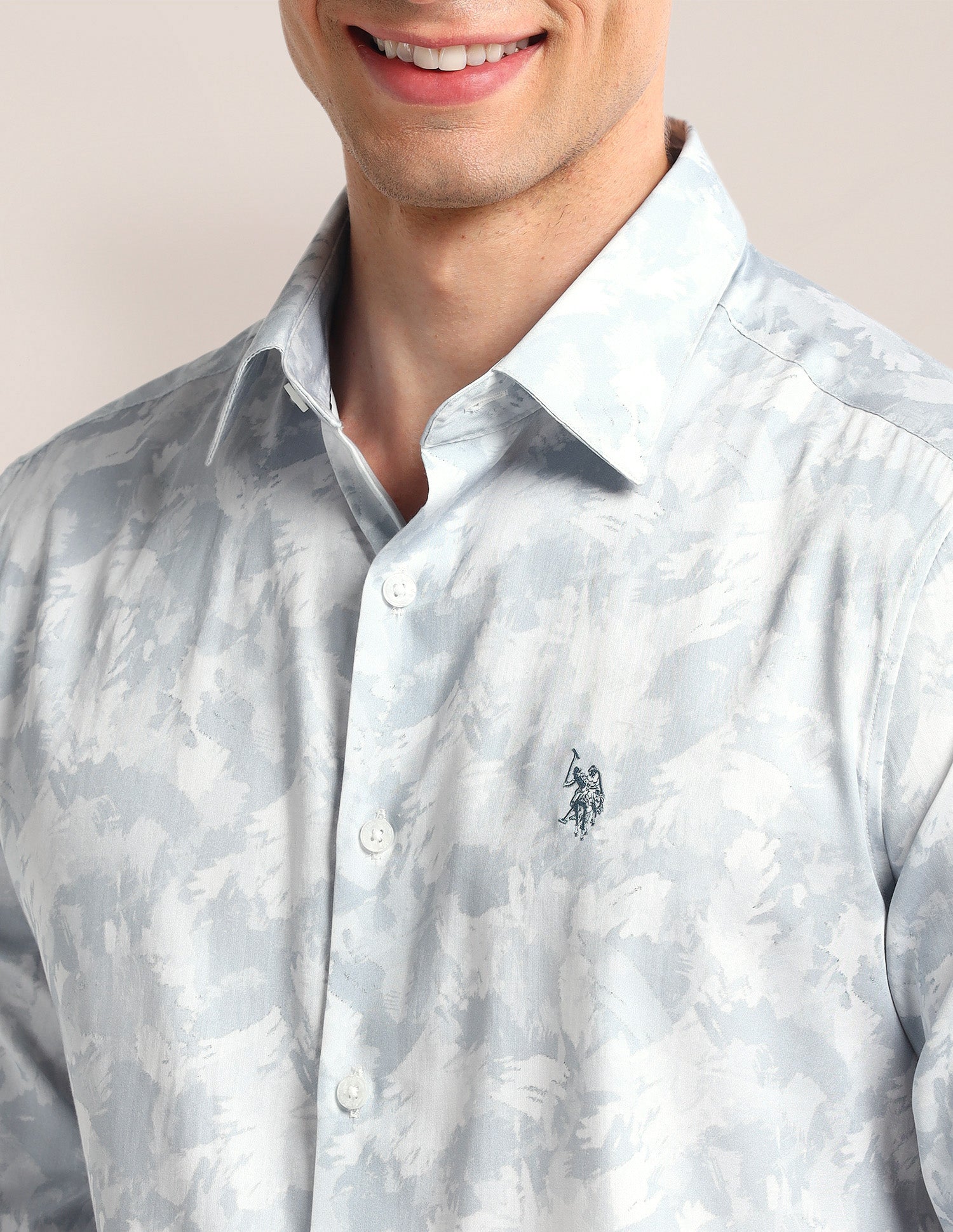 Abstract Regular Fit Shirt Light-Blue - U.S. POLO ASSN. | Large