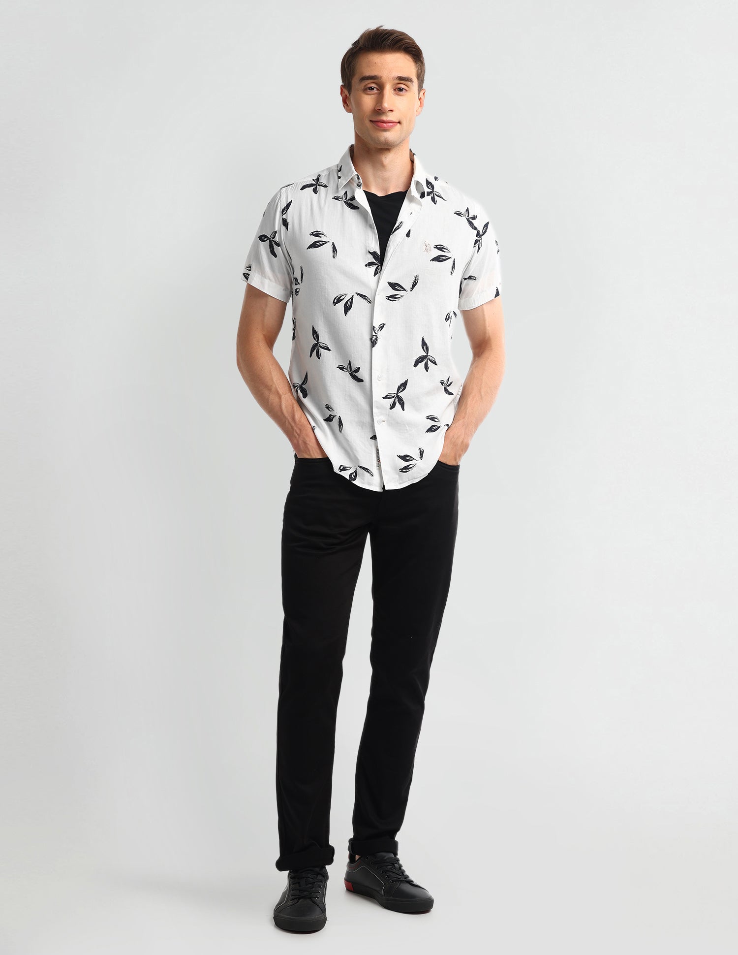 Floral Slim Fit Shirt White - U.S. Polo Assn. India | Large