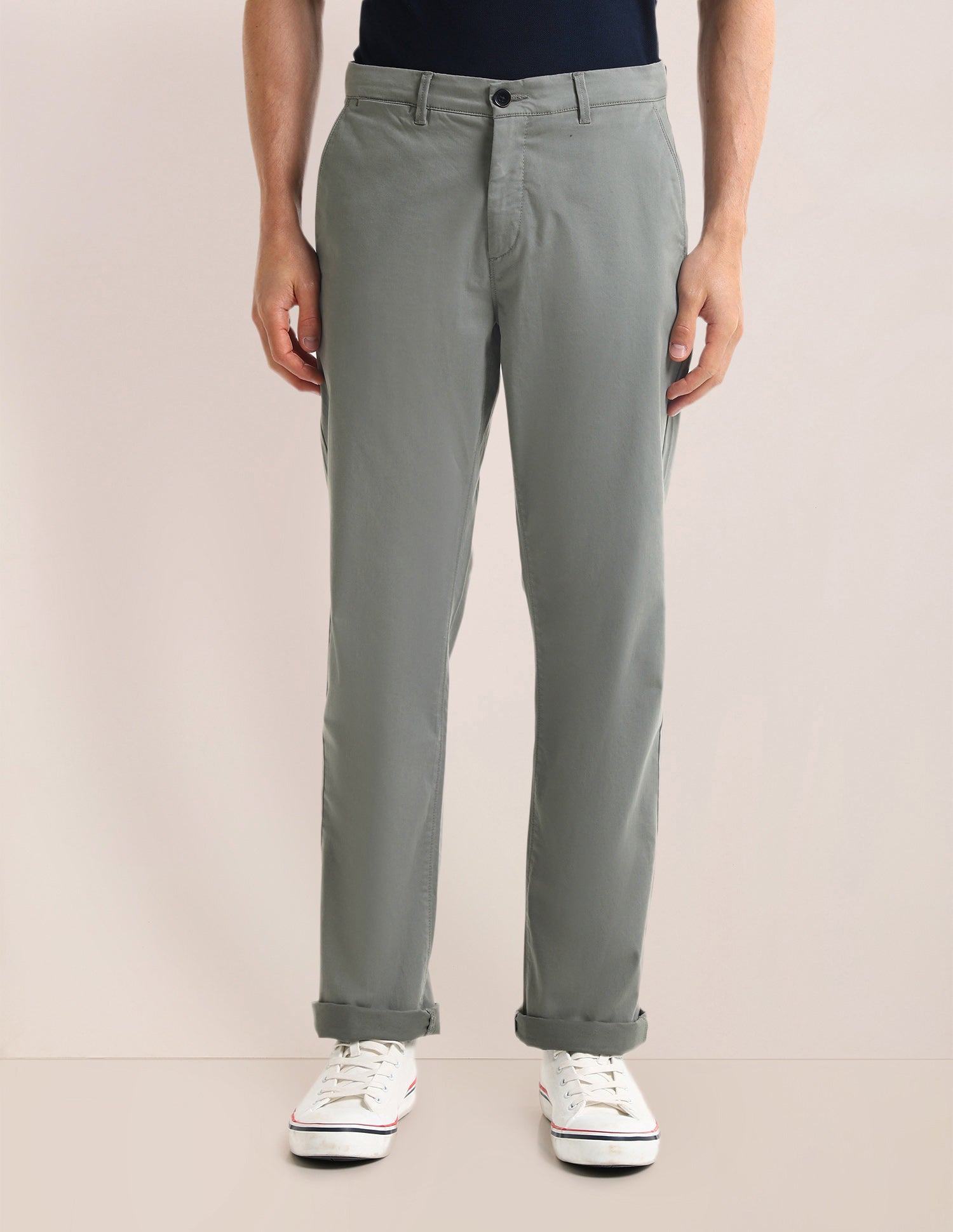 Riley Straight Fit Regular Trousers Grey - U.S. POLO ASSN. | Large