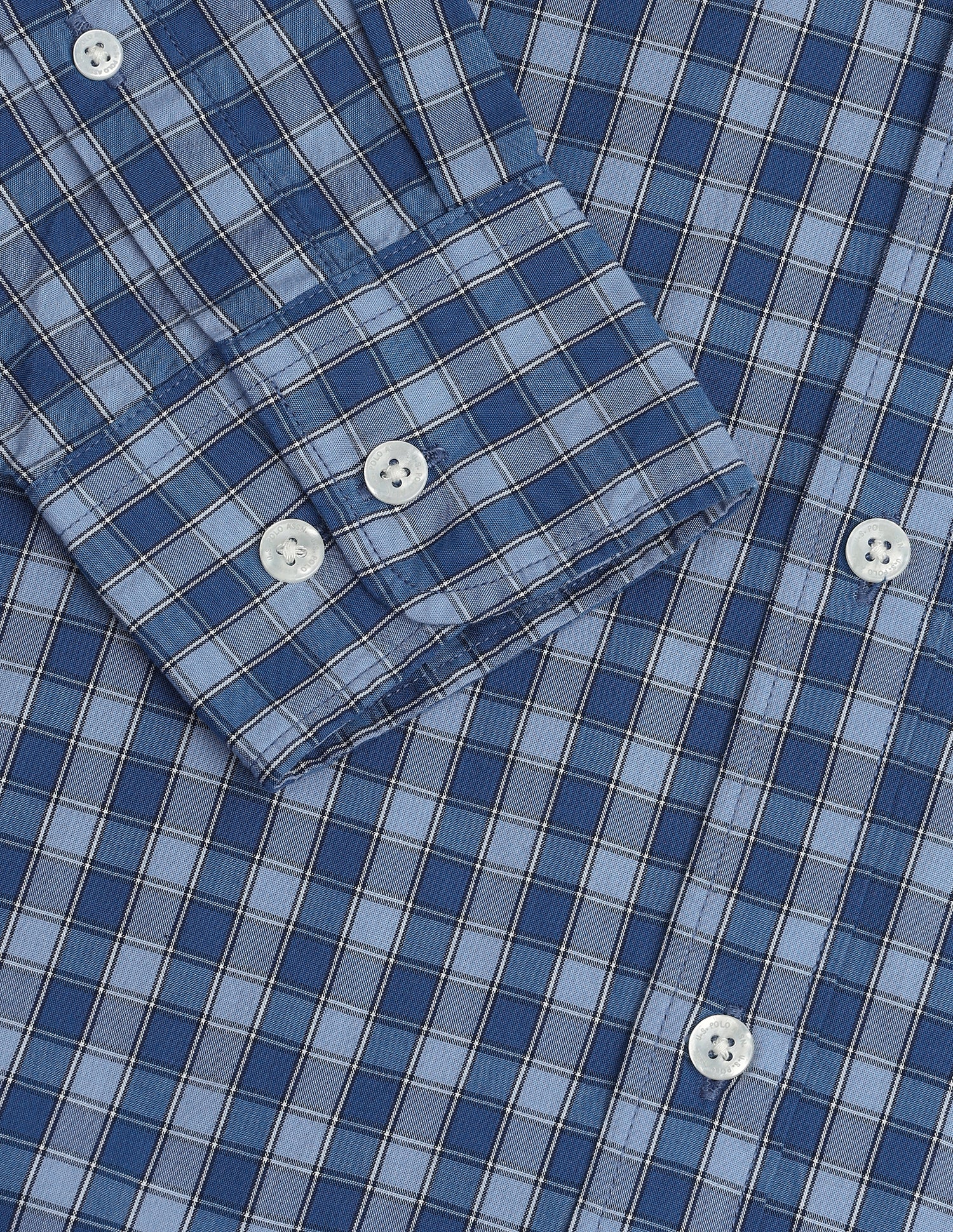 Buffalo Checked Regular Fit Shirt Blue - U.S. Polo Assn. India | Large