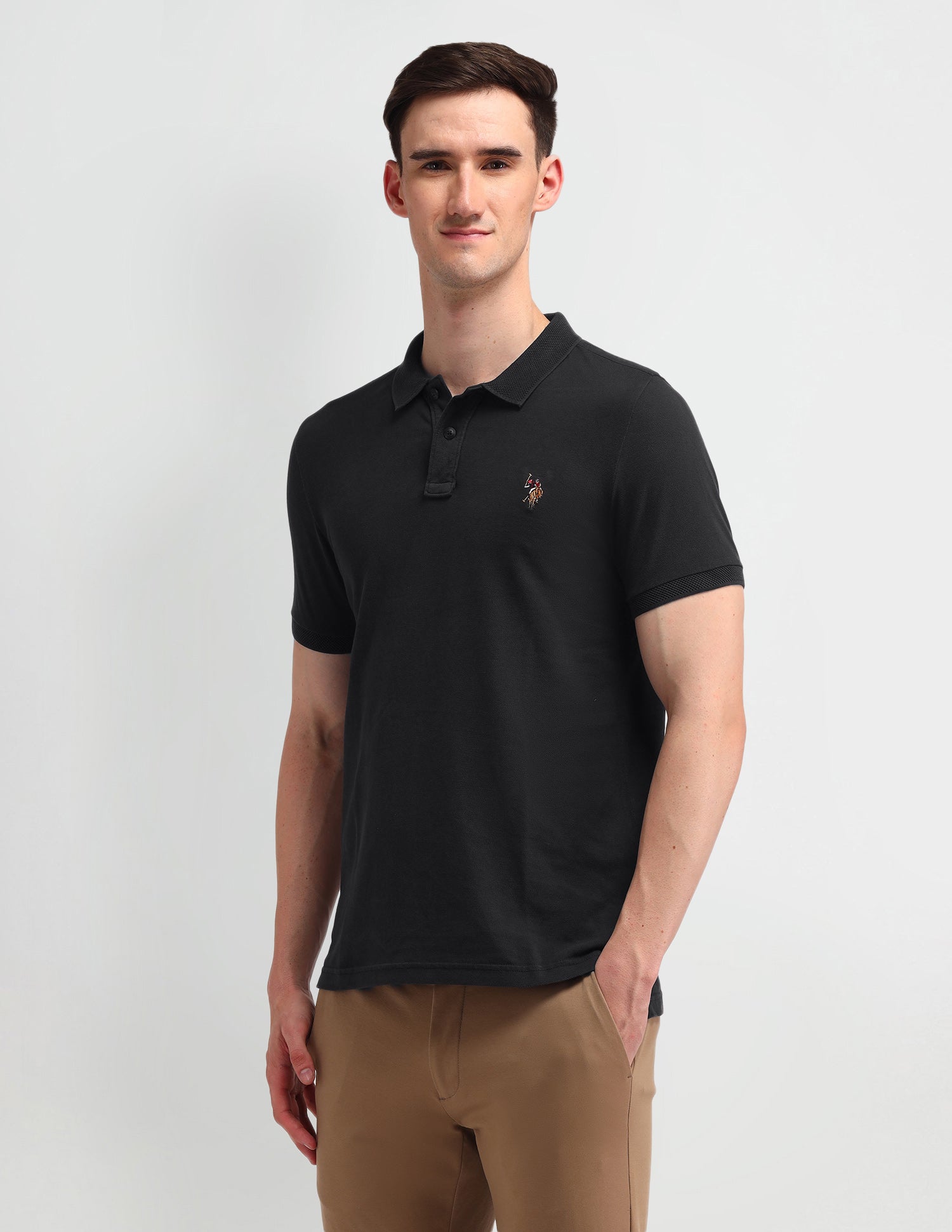 Solid Muscle Fit Polo Shirt Grey - U.S. POLO ASSN. | Large