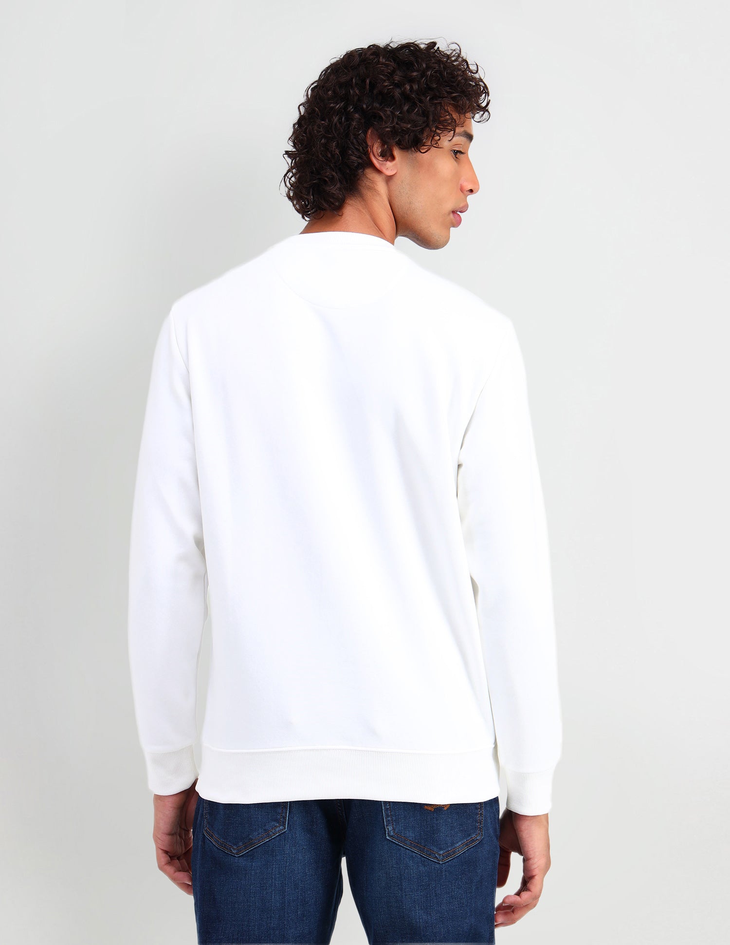 Crew Neck Regular Fit Sweatshirt Ivory - U.S. POLO ASSN. | Large