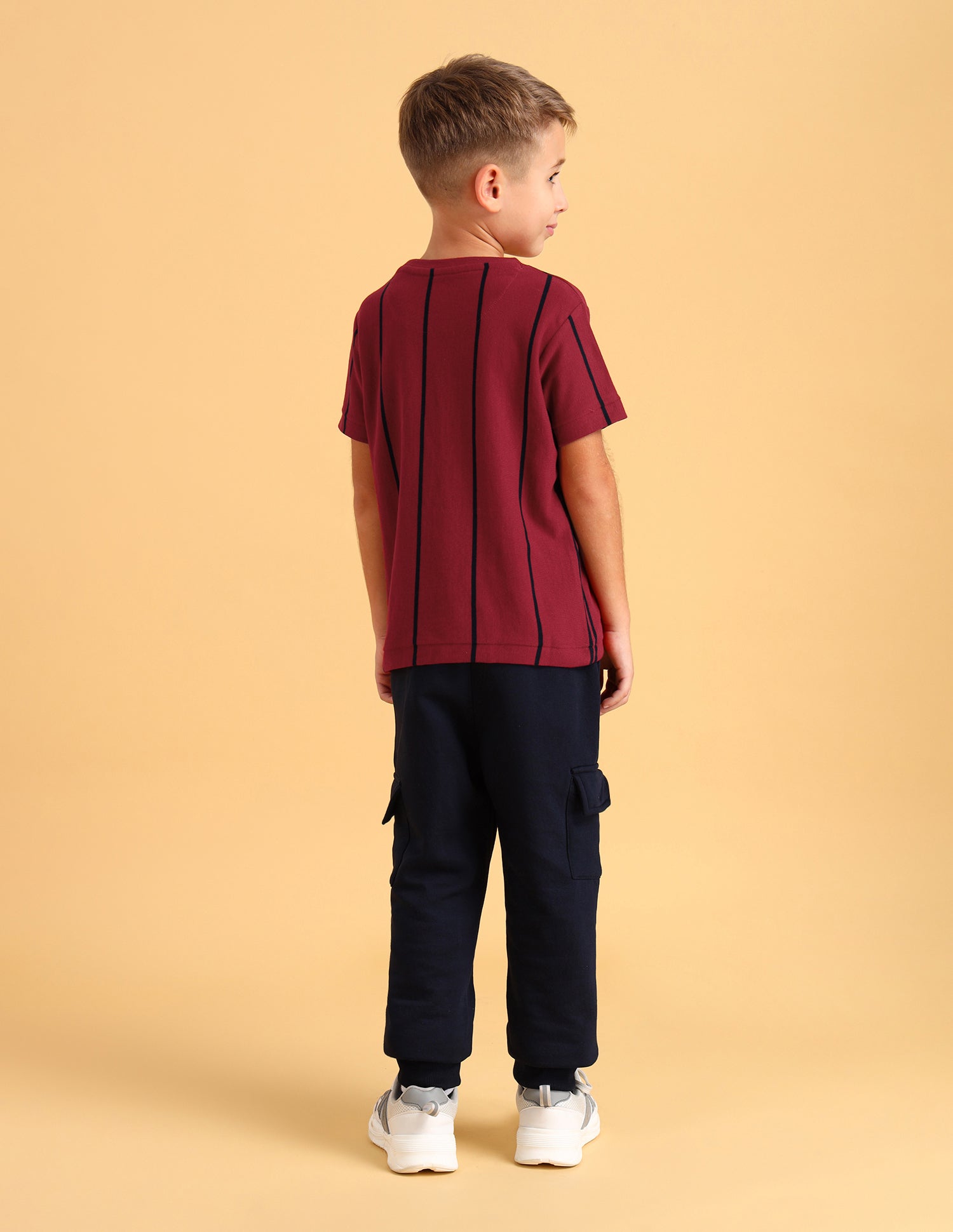 Boys Crew Neck Vertical Striped T-Shirt Multi - U.S. Polo Assn. India | Large
