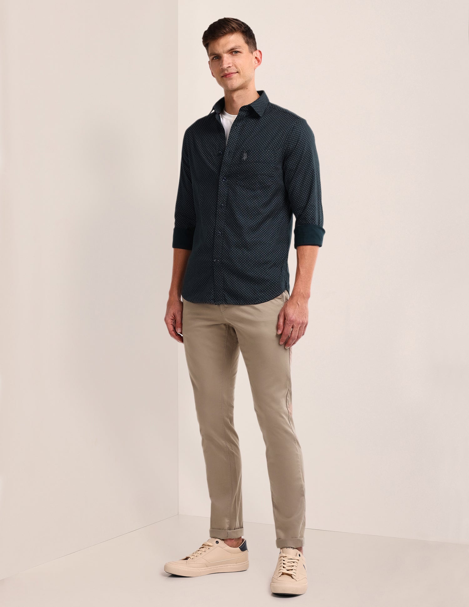 Denver Slim Fit Regular Trousers Taupe - U.S. POLO ASSN. | Large