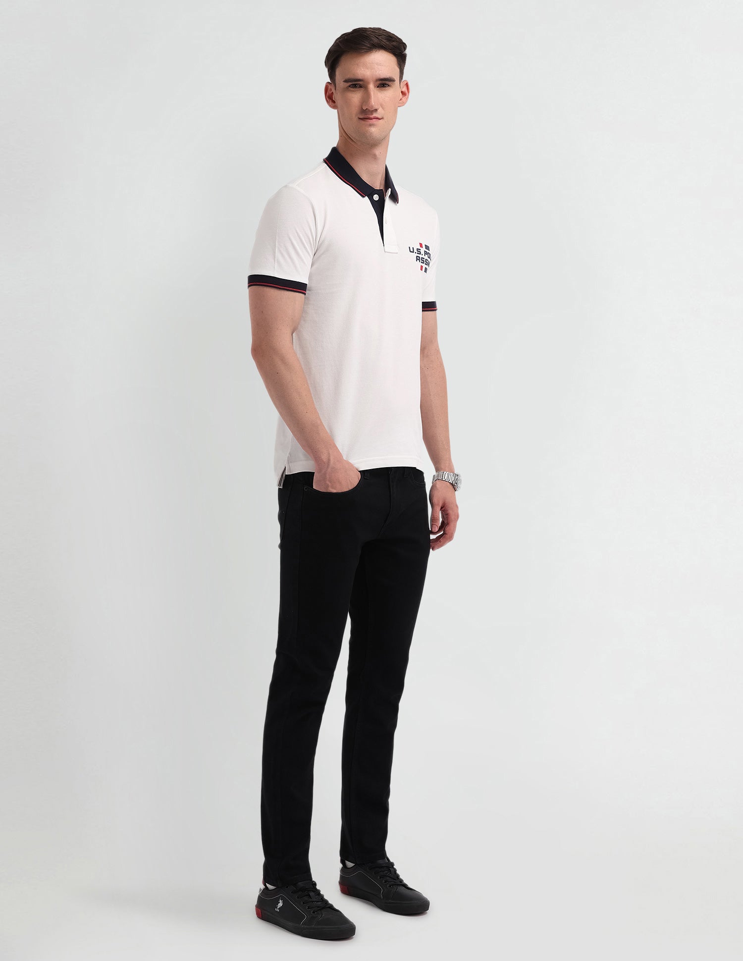 Solid Muscle Fit Polo Shirt Uspa Ivory - U.S. Polo Assn. India | Large