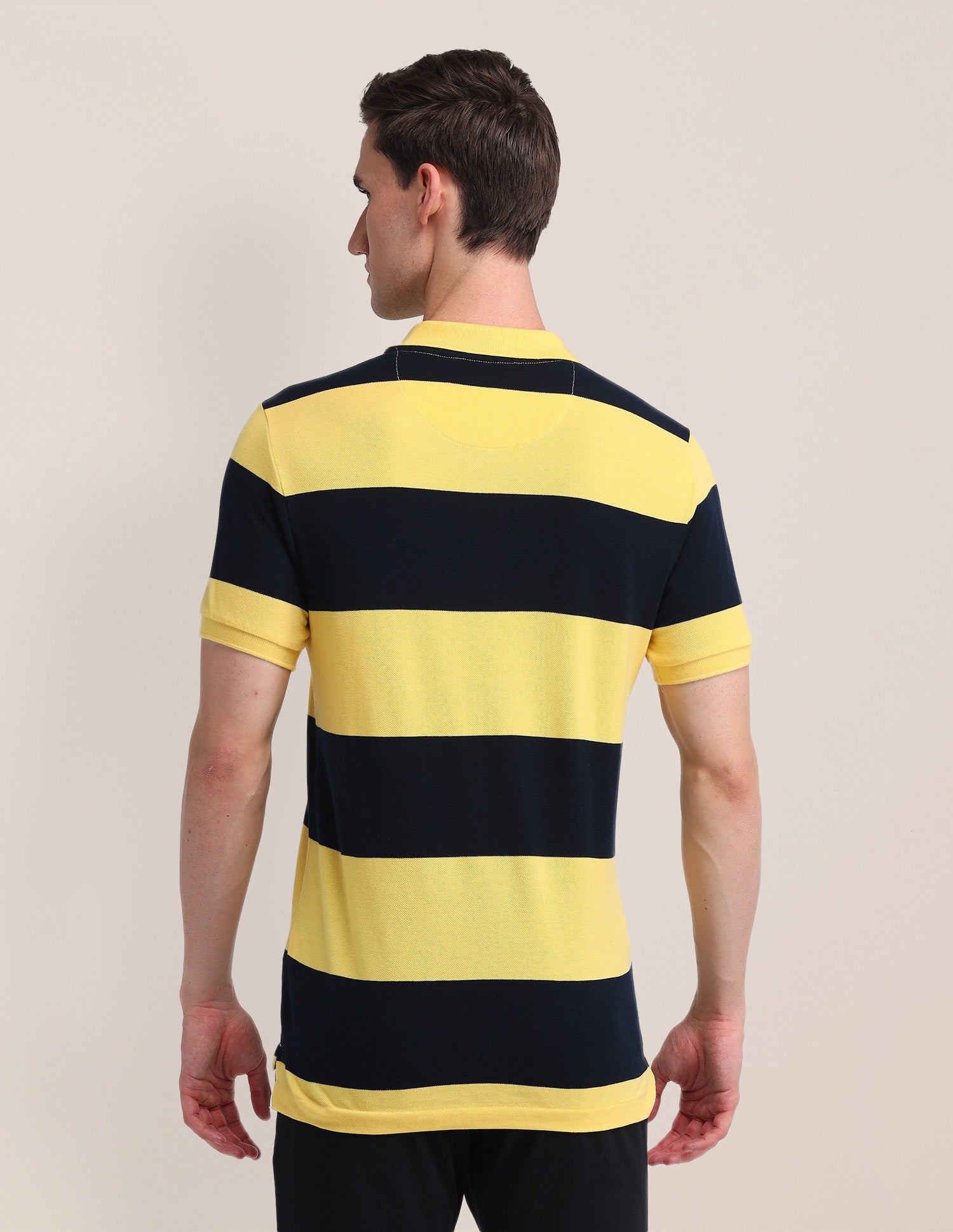 Horizontal Striped Slim Fit Polo Shirt Yellow - U.S. Polo Assn. India | Large