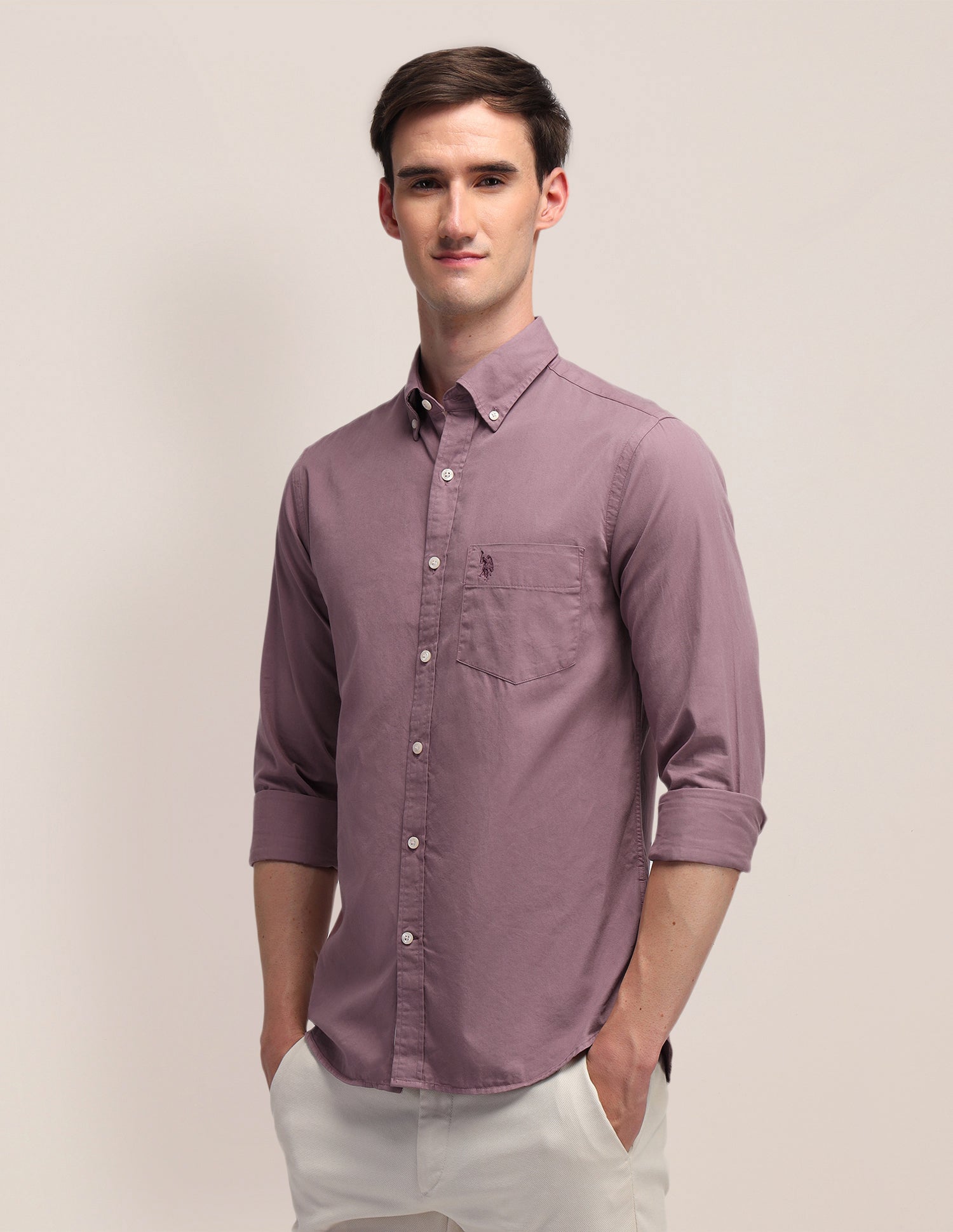 Tailored Fit Cotton Formal Shirt Pink - U.S. Polo Assn. India | Large