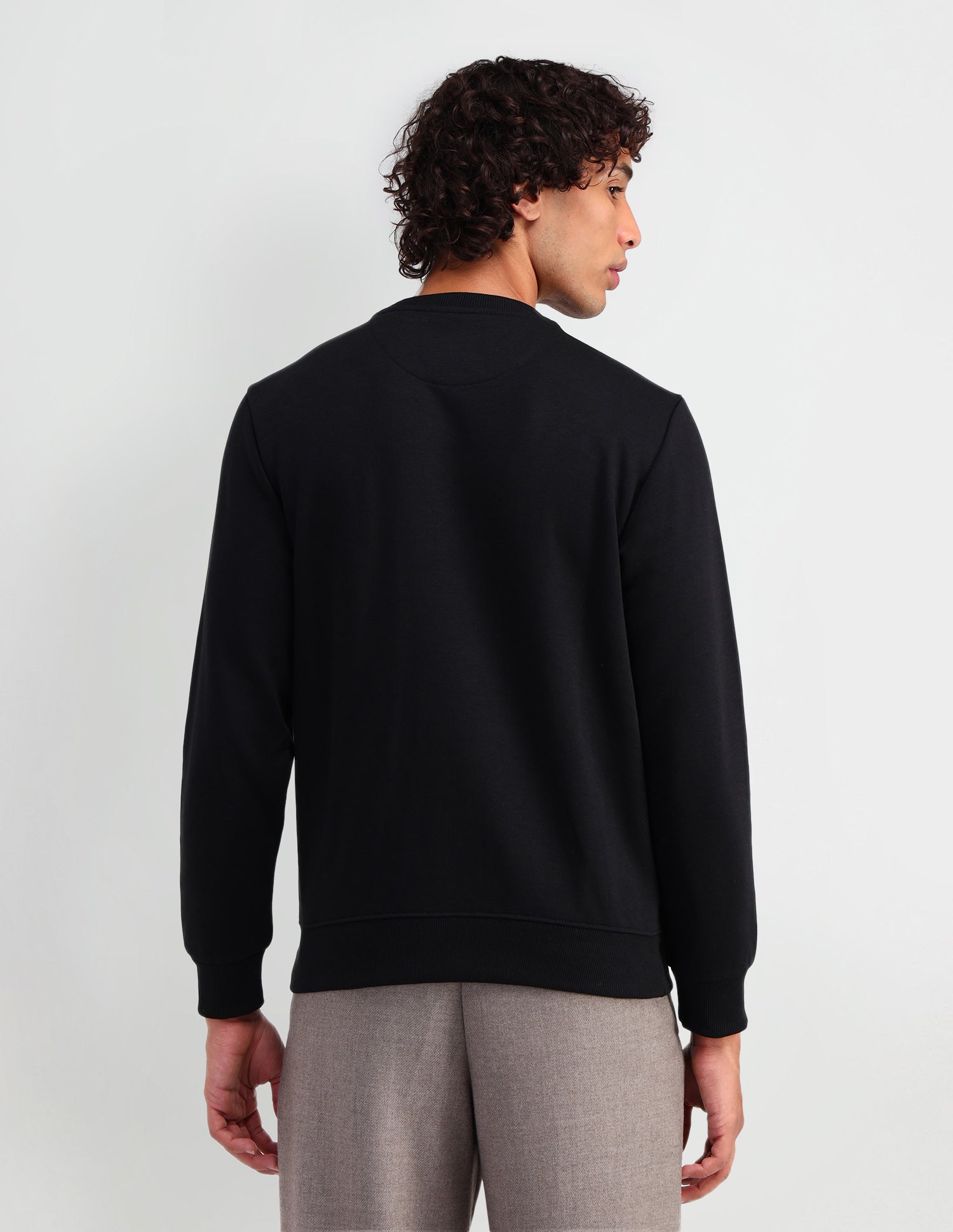 Crew Neck Regular Fit Sweatshirt Black - U.S. Polo Assn. India | Large