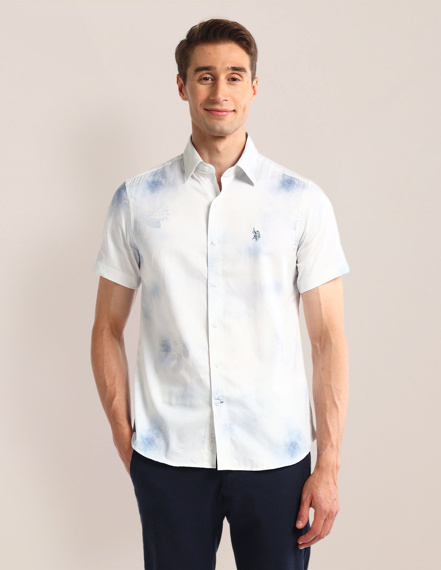 Abstract Regular Fit Shirt White - U.S. POLO ASSN. | Large