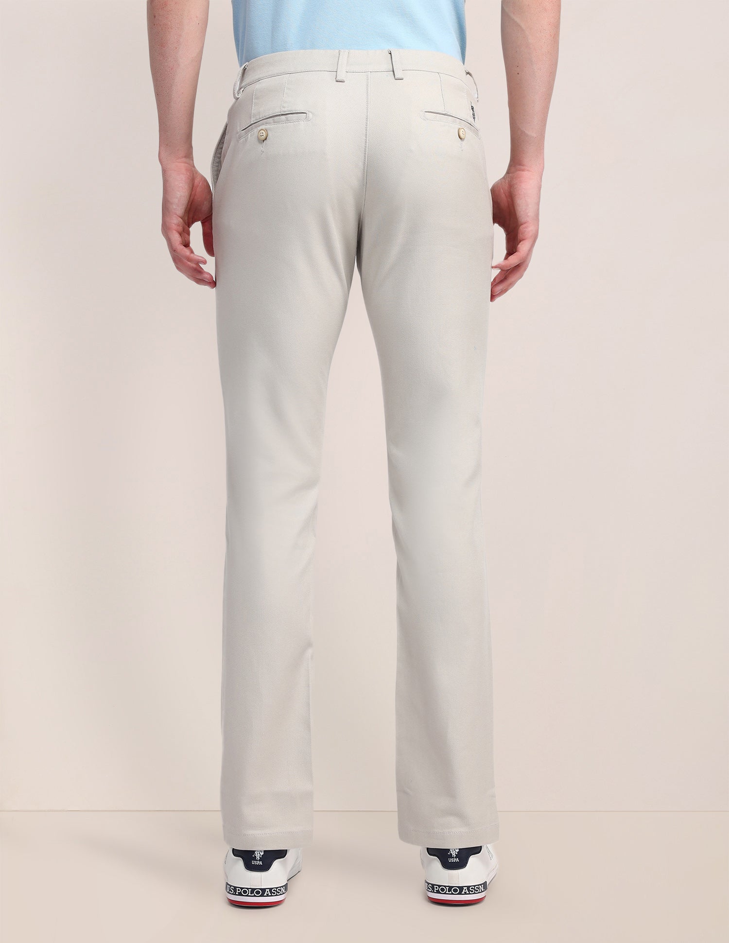 Denver Slim Fit Twill Trousers Stone - U.S. POLO ASSN. | Large